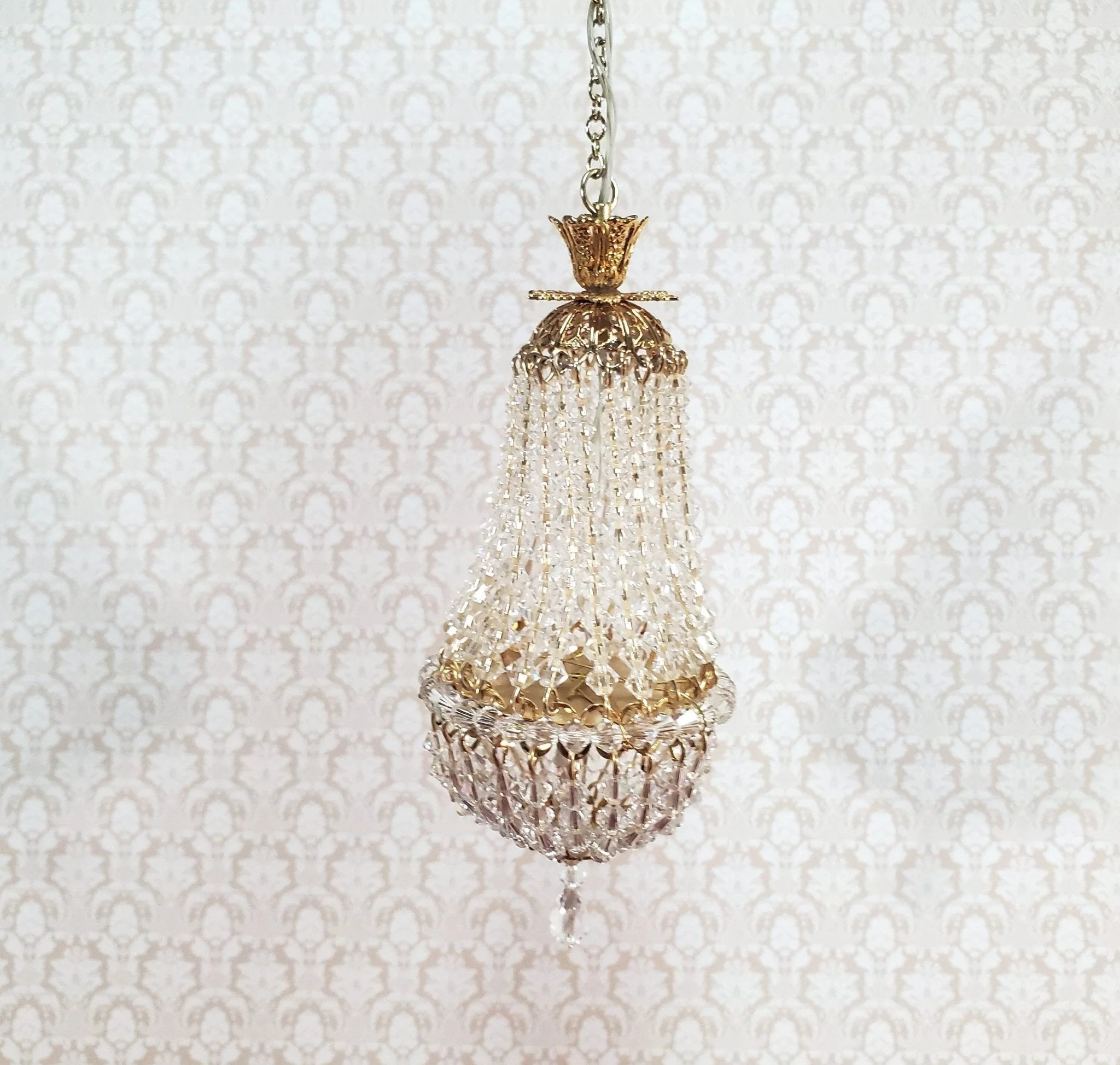 Dollhouse Grand Chandelier "Chloe" Real Glass Crystals 12 Volt 1:12 Scale Miniature - Image 7