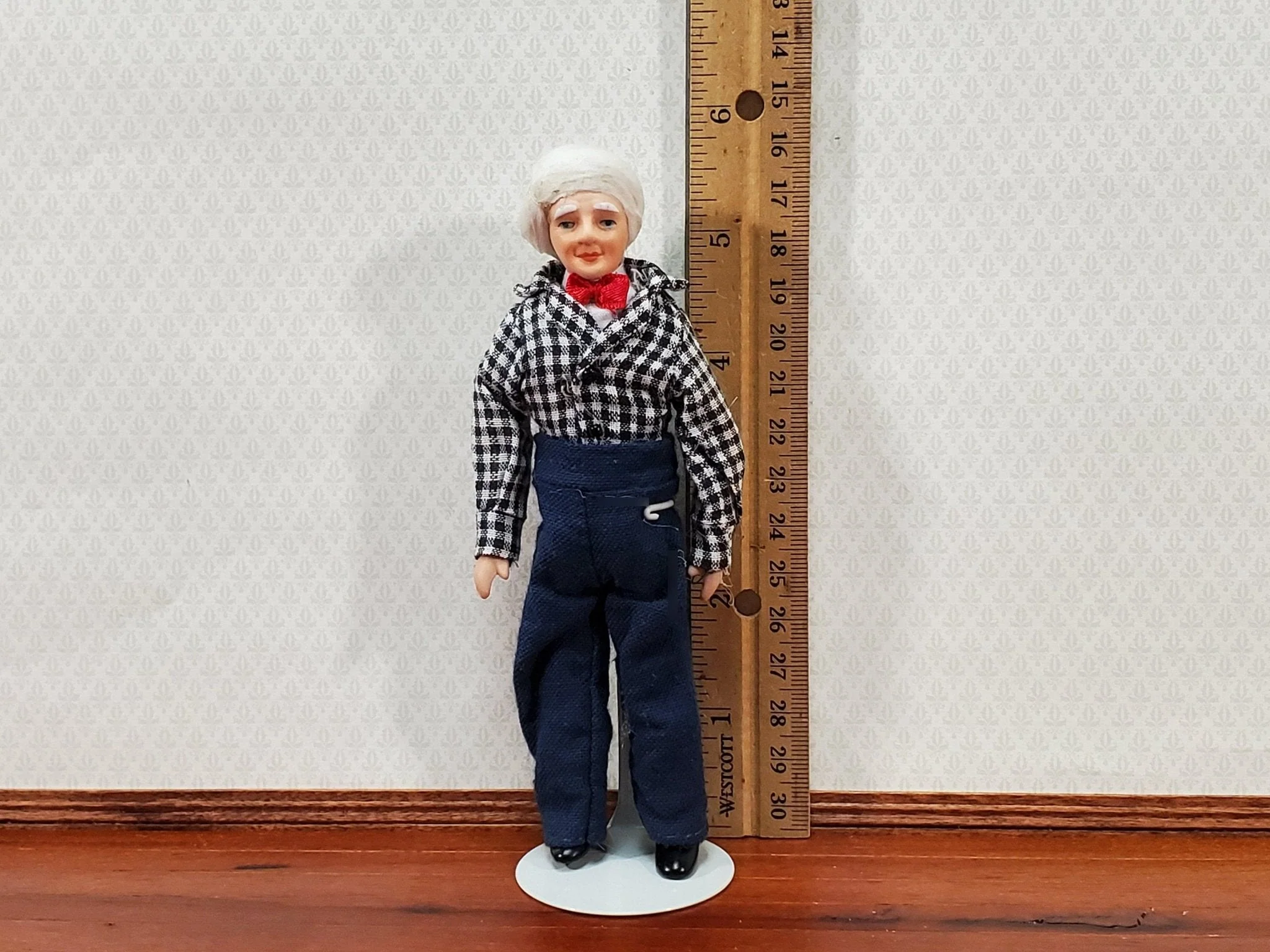 Dollhouse Grandpa Grandfather Porcelain Doll Poseable 1:12 Scale Miniature People - Image 5