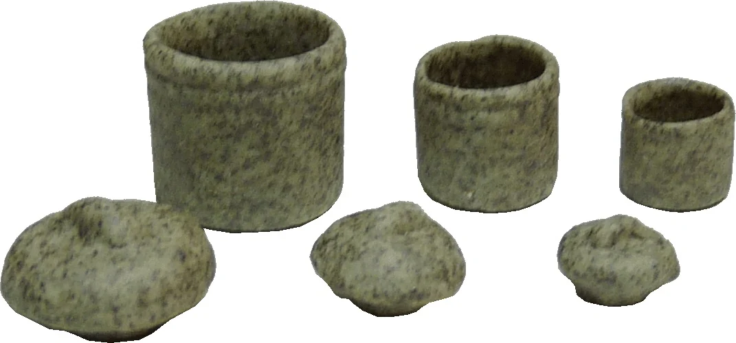 Dollhouse Graniteware Canister Set Removable Lids Set of 3 1:12 Scale Miniature - Image 2