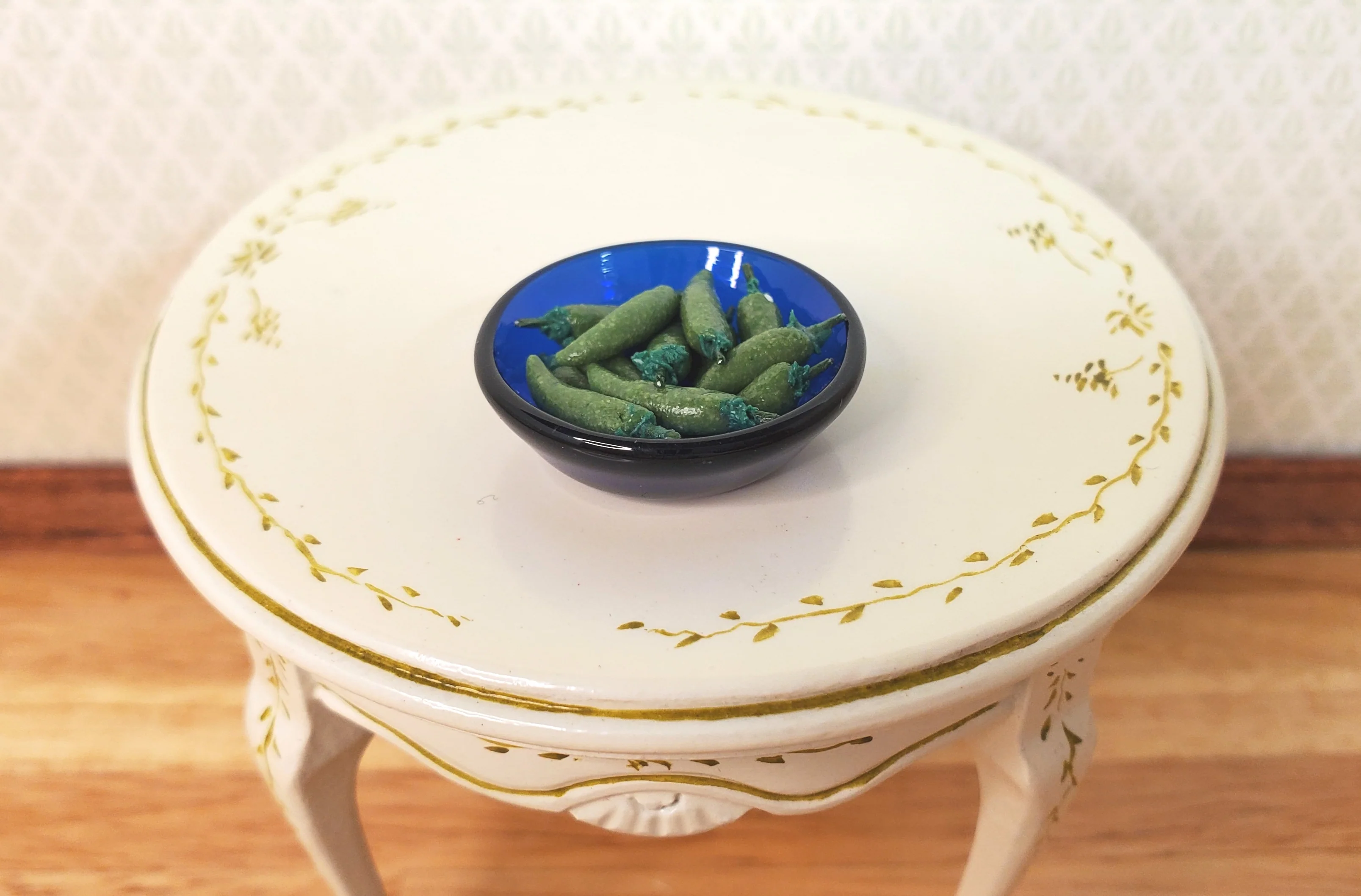 Dollhouse Green Chili Peppers Set of 12 1:12 Scale Miniature Food Kitchen Grocer - Image 3