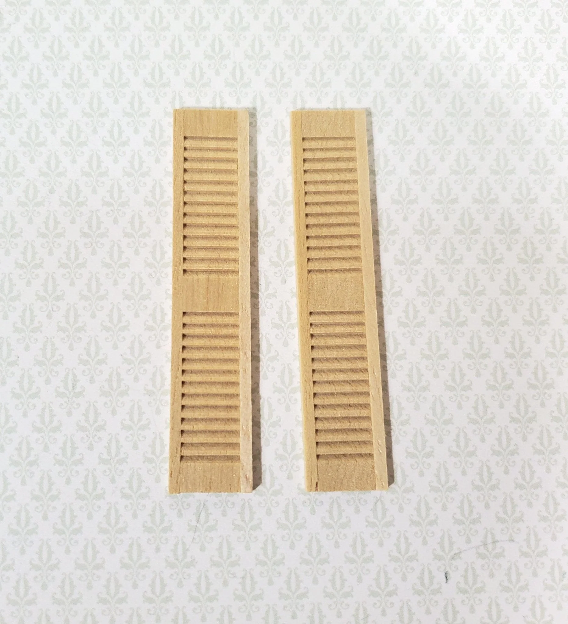 Dollhouse Half Scale 1:24 Shutters Louvered 1 Pair Wood 2 1/2" x 1/2" HWH5025 Houseworks