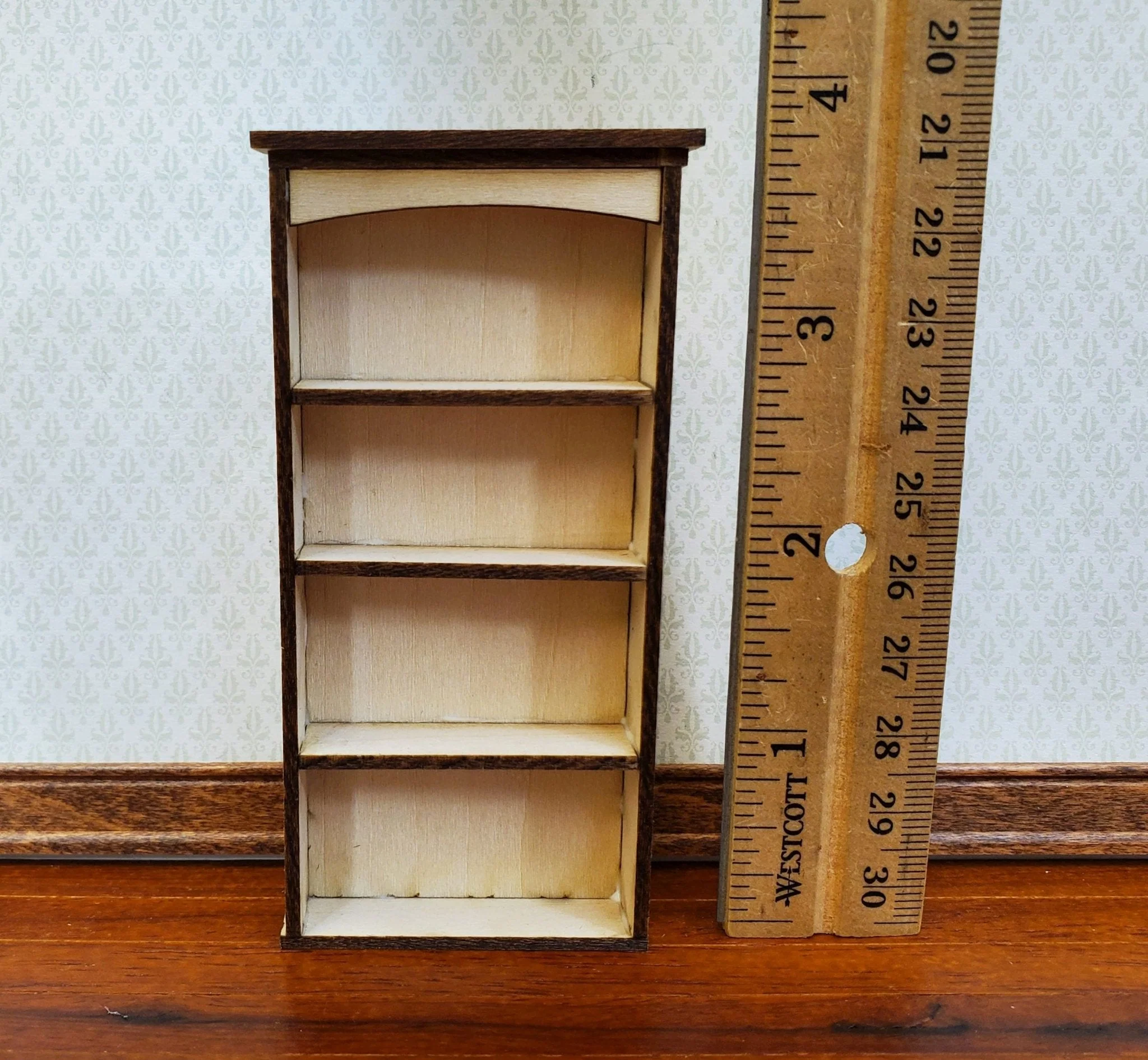 Dollhouse HALF SCALE Bookcase KIT 1:24 Scale Miniature DIY Library Bookshelf - Image 4