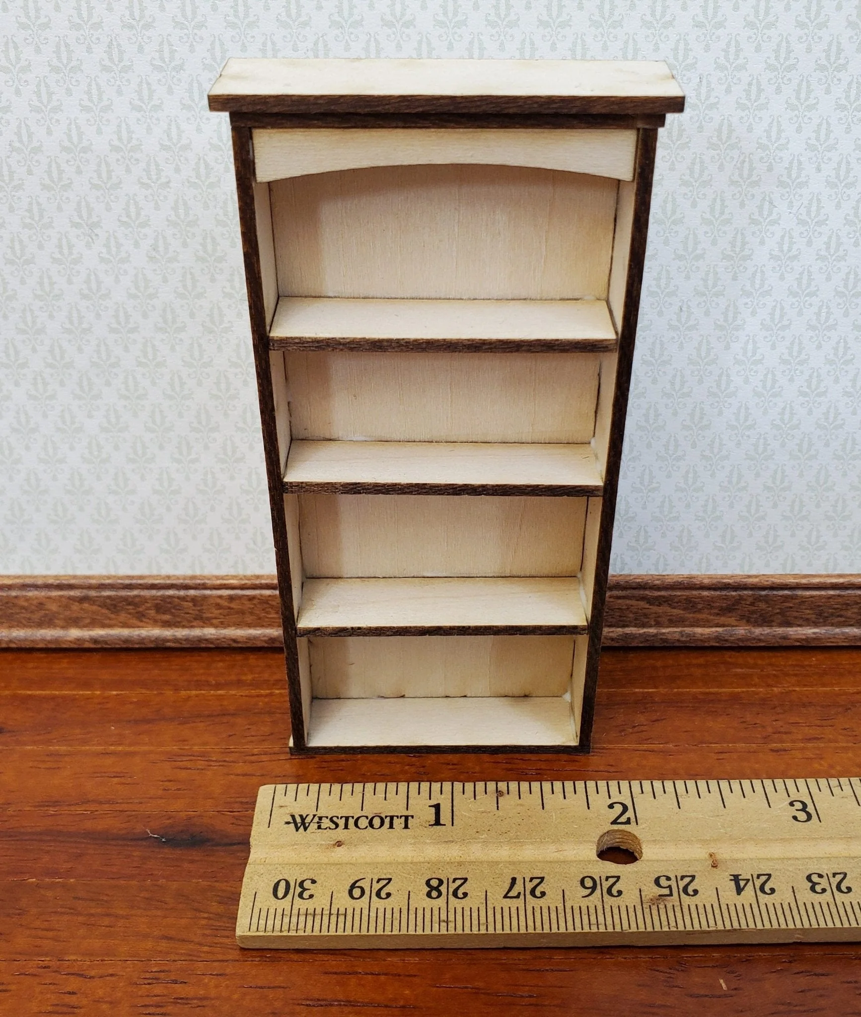 Dollhouse HALF SCALE Bookcase KIT 1:24 Scale Miniature DIY Library Bookshelf - Image 6