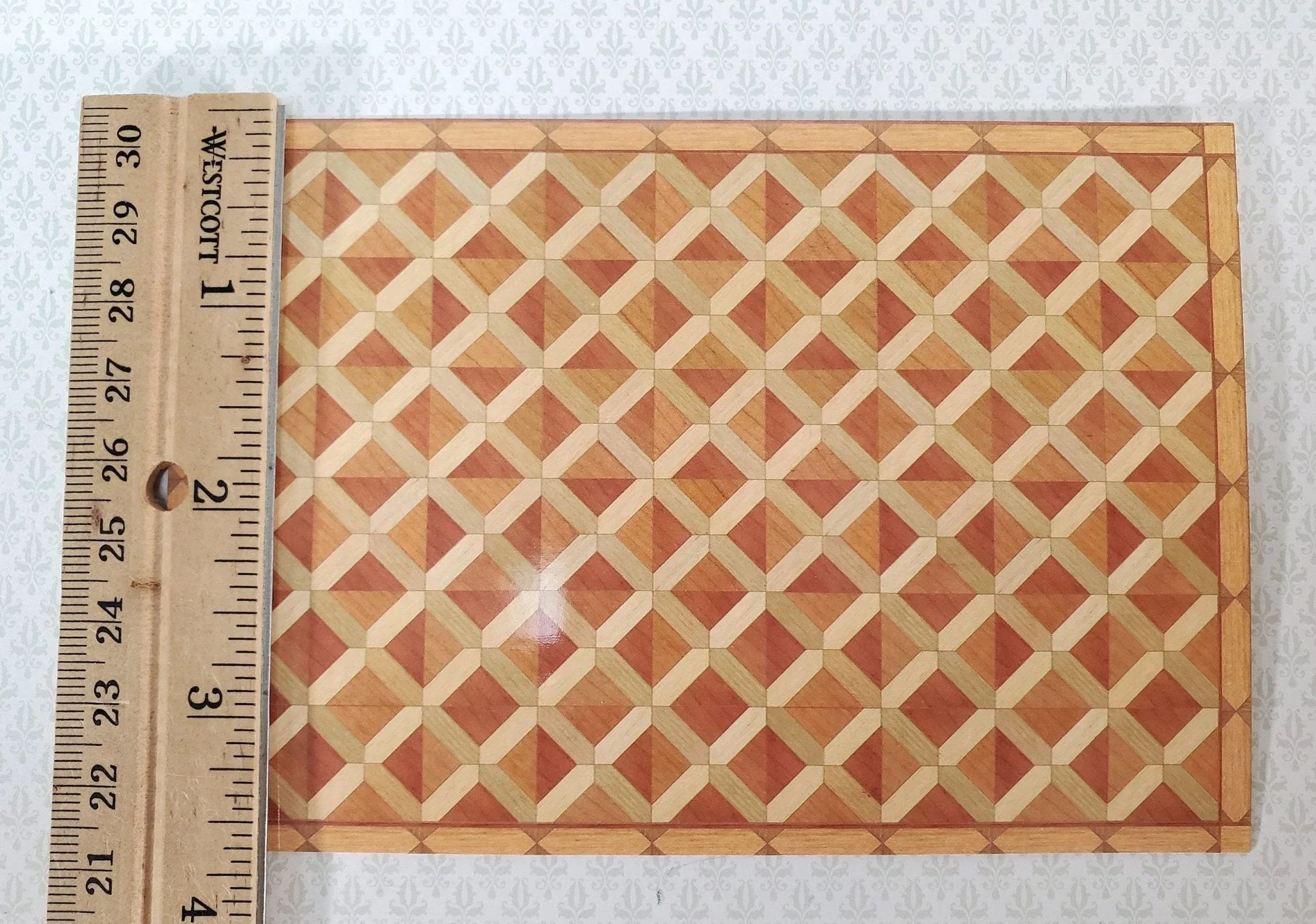 Dollhouse HALF SCALE Faux Parquet Wood Floor Flooring 1:24 Miniature World Model - Image 2