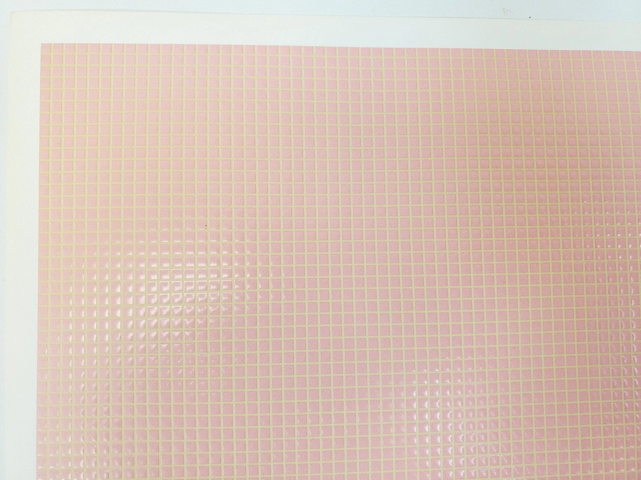 Dollhouse HALF SCALE Floor Tiles Embossed Pink & Cream 1:24 Scale Paper Card