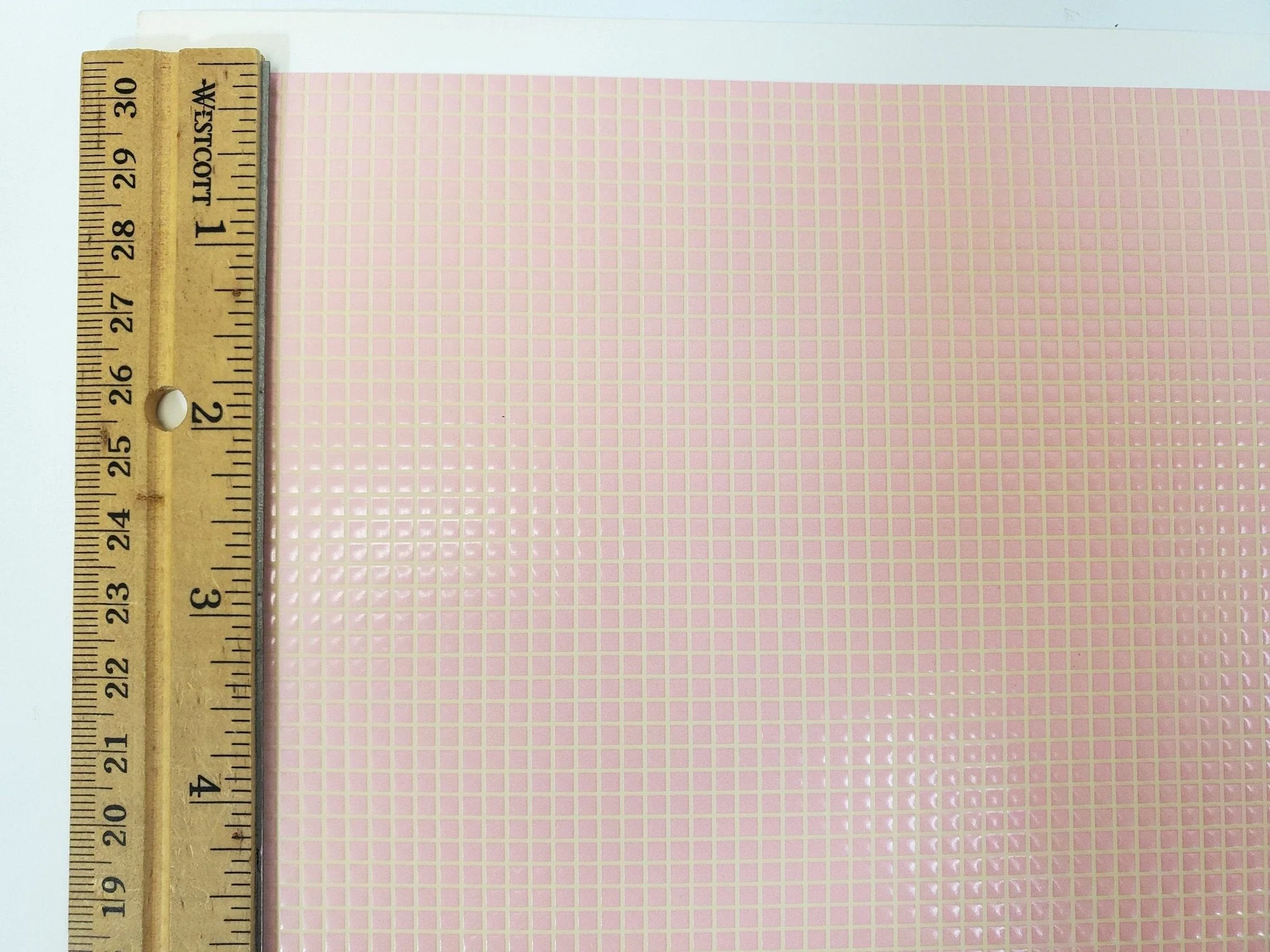 Dollhouse HALF SCALE Floor Tiles Embossed Pink & Cream 1:24 Scale Paper Card - Image 3