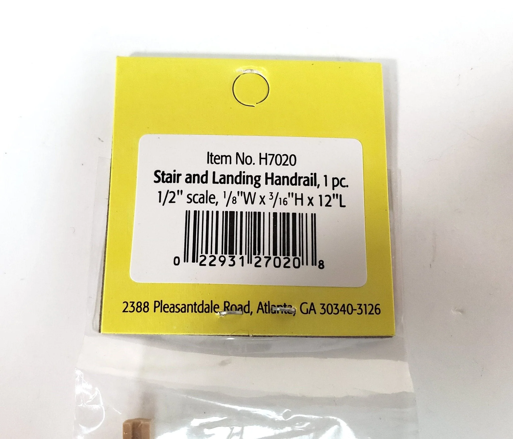 Dollhouse HALF SCALE Handrail Banister for Stairs 1/8" w x 12" long 1:24 Scale HWH7020 - Image 4