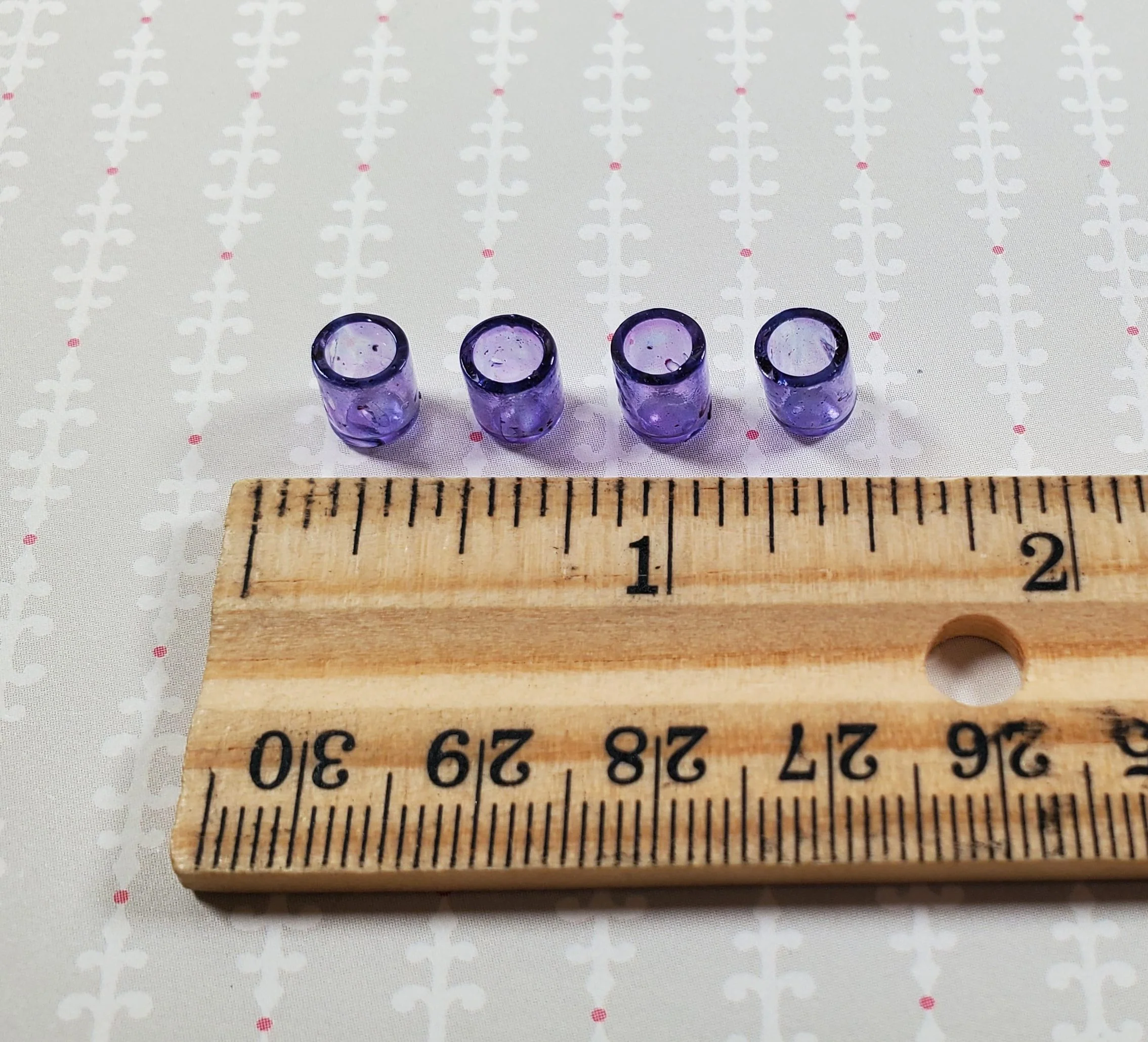 Dollhouse HALF SCALE Juice Glasses Purple Set of 4 1:24 Miniature Real Glass - Image 3