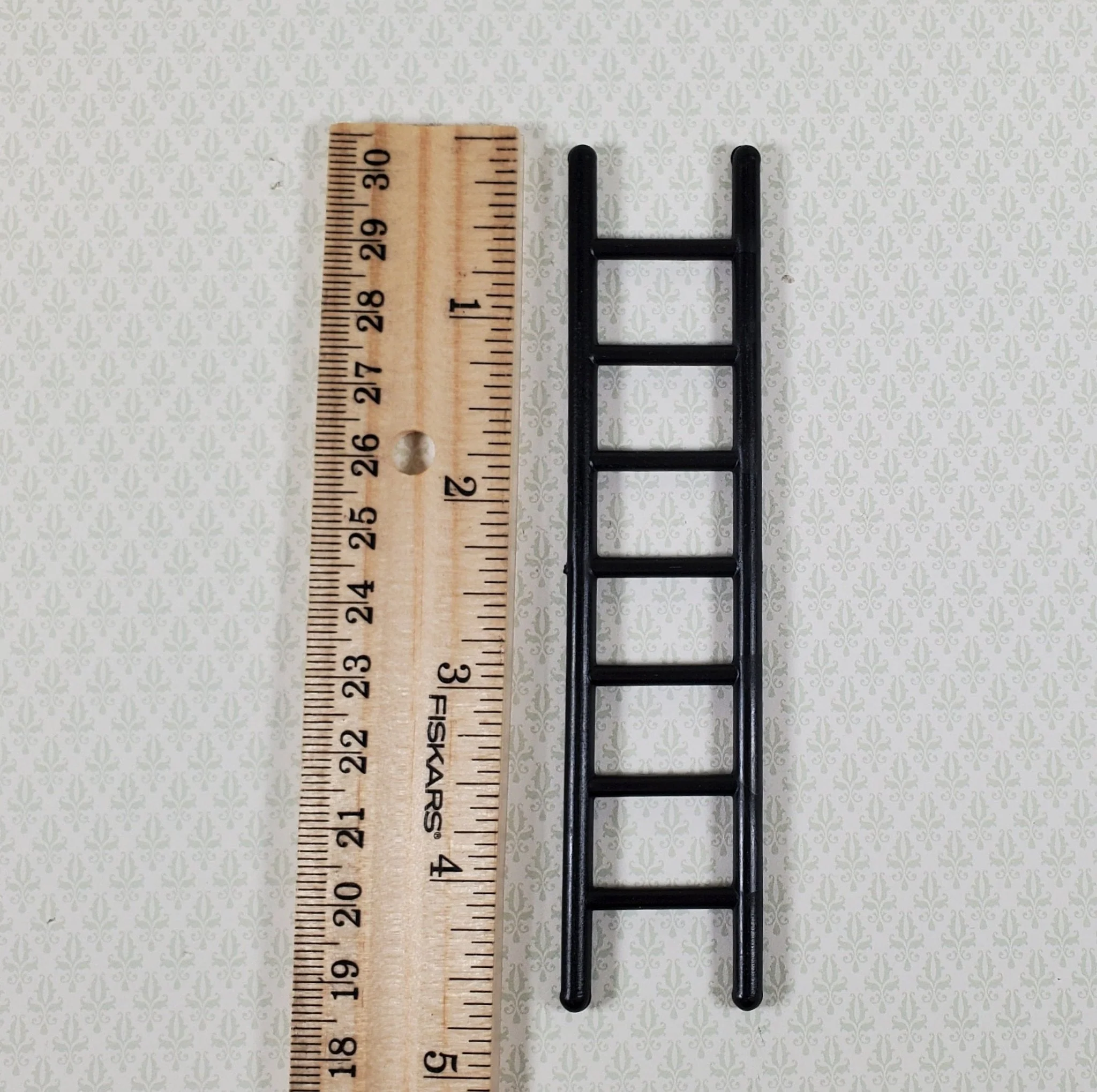 Dollhouse HALF SCALE Ladder 4 11/16 Tall Black Wood 1:24 Miniature Miniature - Image 4