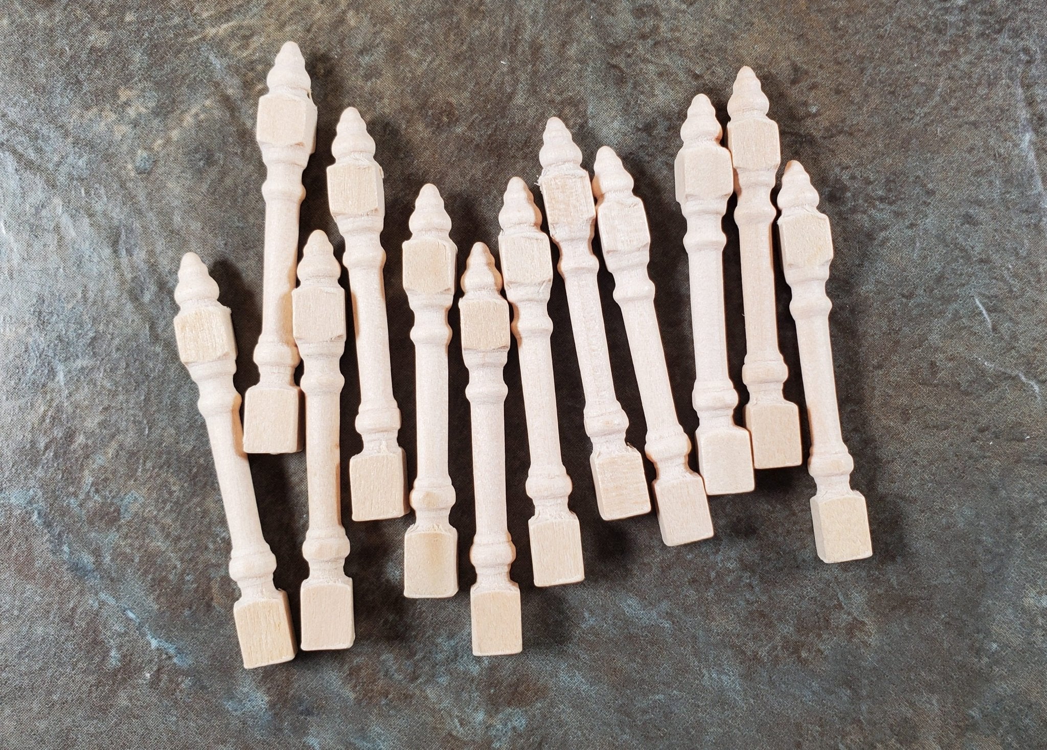 Dollhouse HALF SCALE Newel Posts Set of 12 1:24 1 5/8" Tall