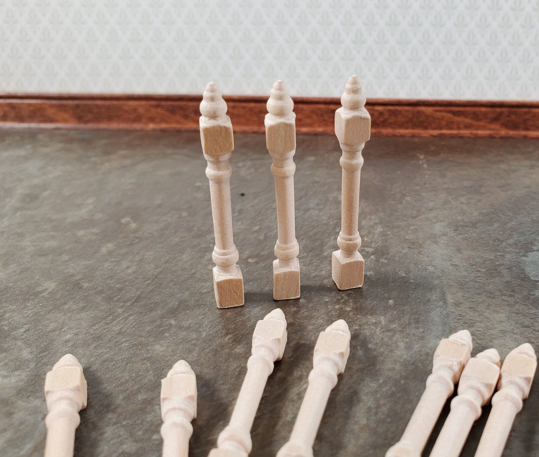 Dollhouse HALF SCALE Newel Posts Set of 12 1:24 1 5/8" Tall - Image 3