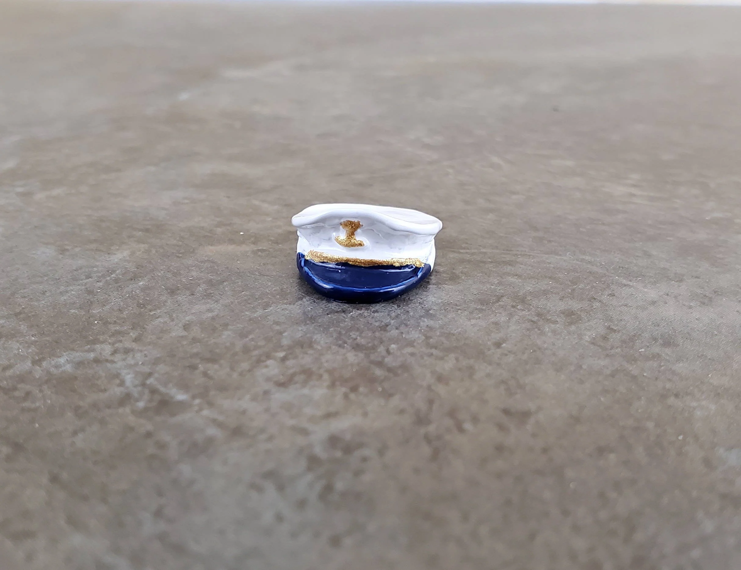 Dollhouse HALF SCALE Sailors Captains Hat Cap Metal Decoration 1:24 Lighthouse Decor