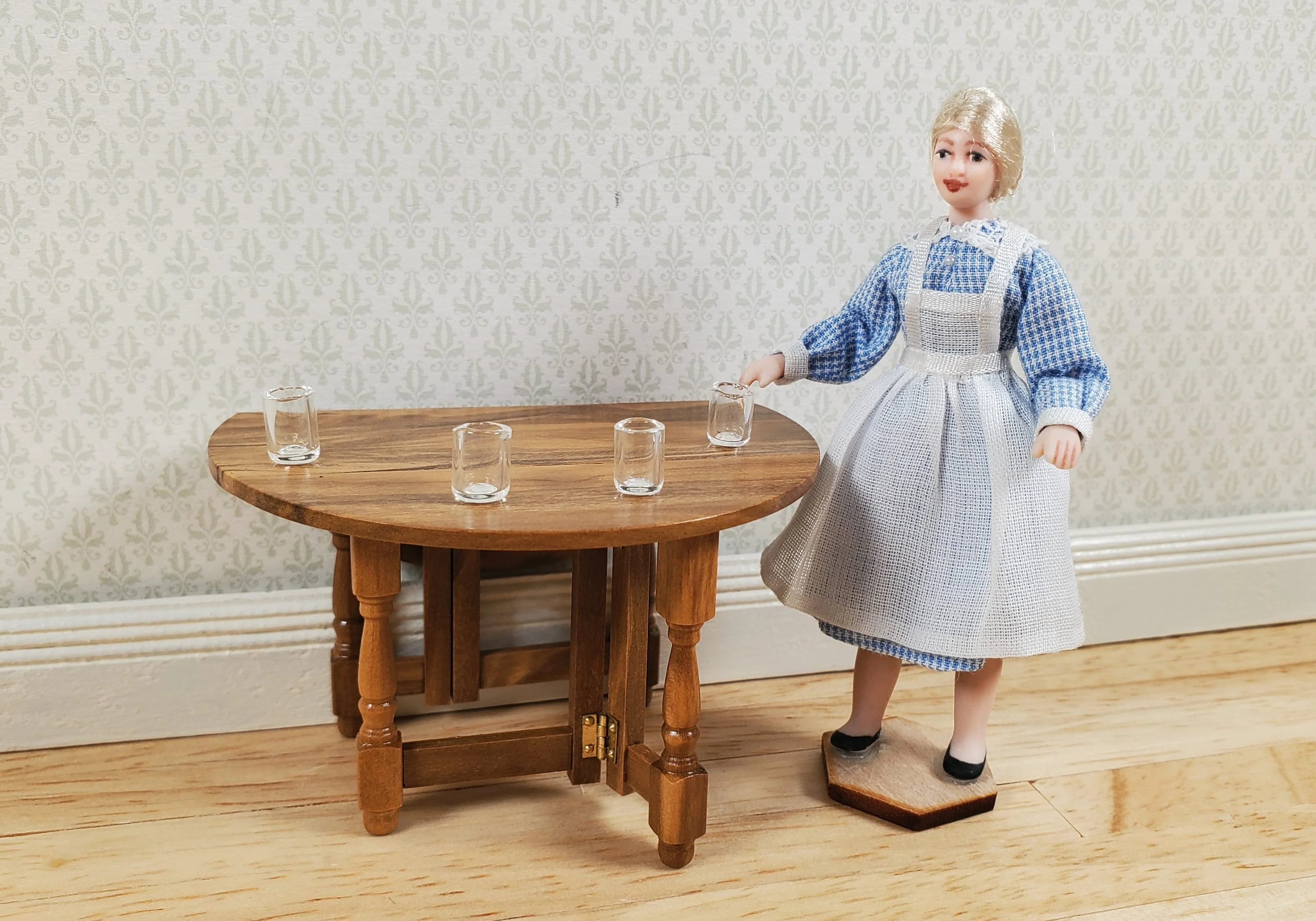 Dollhouse HALF SCALE Tiny Clear Juice Glasses Set of 4 1:24 Miniature Real Glass - Image 2