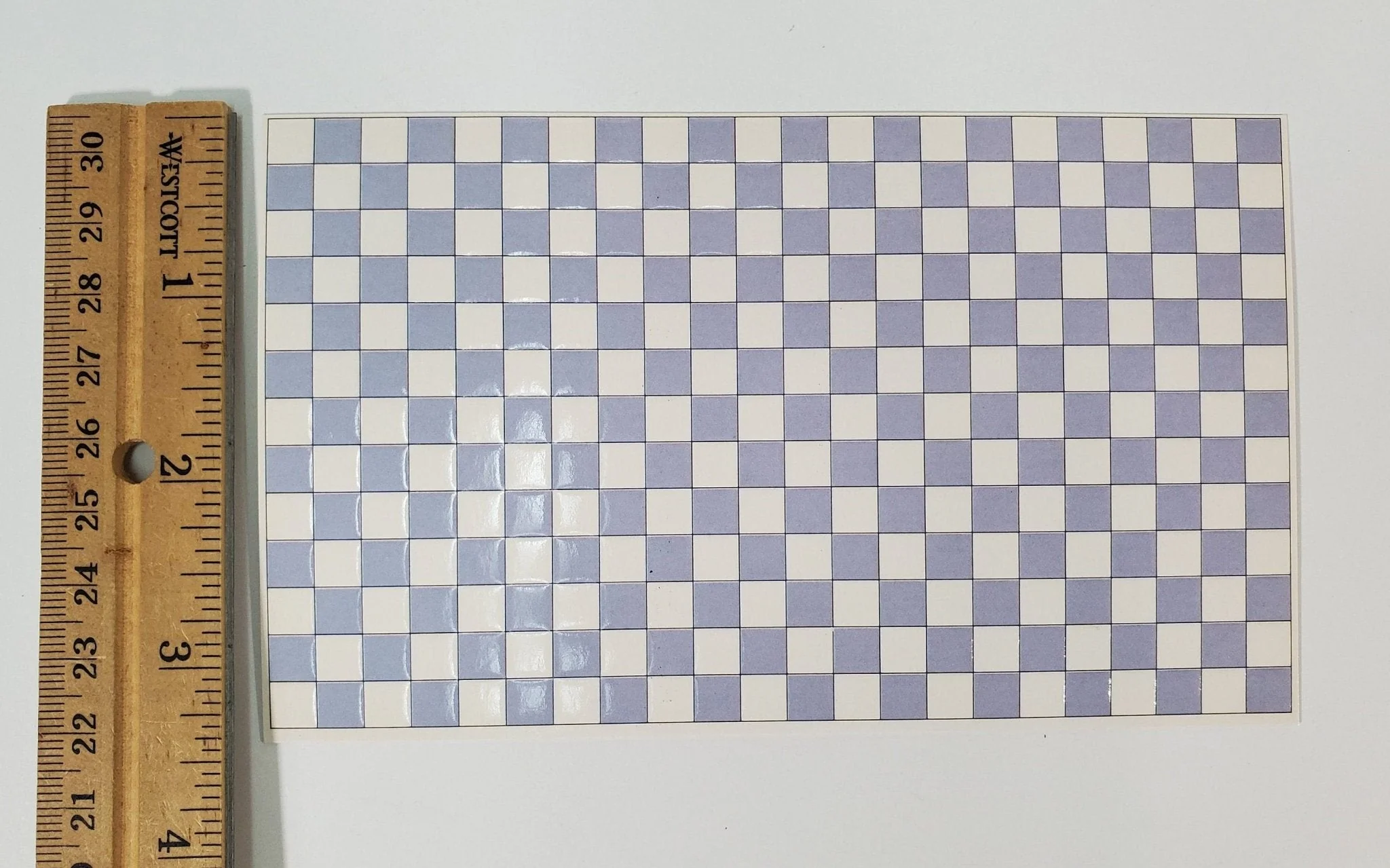 Dollhouse HALF SCALE Wall or Floor Tiles Embossed Light Blue Checked 1:24 Scale World Model - Image 3