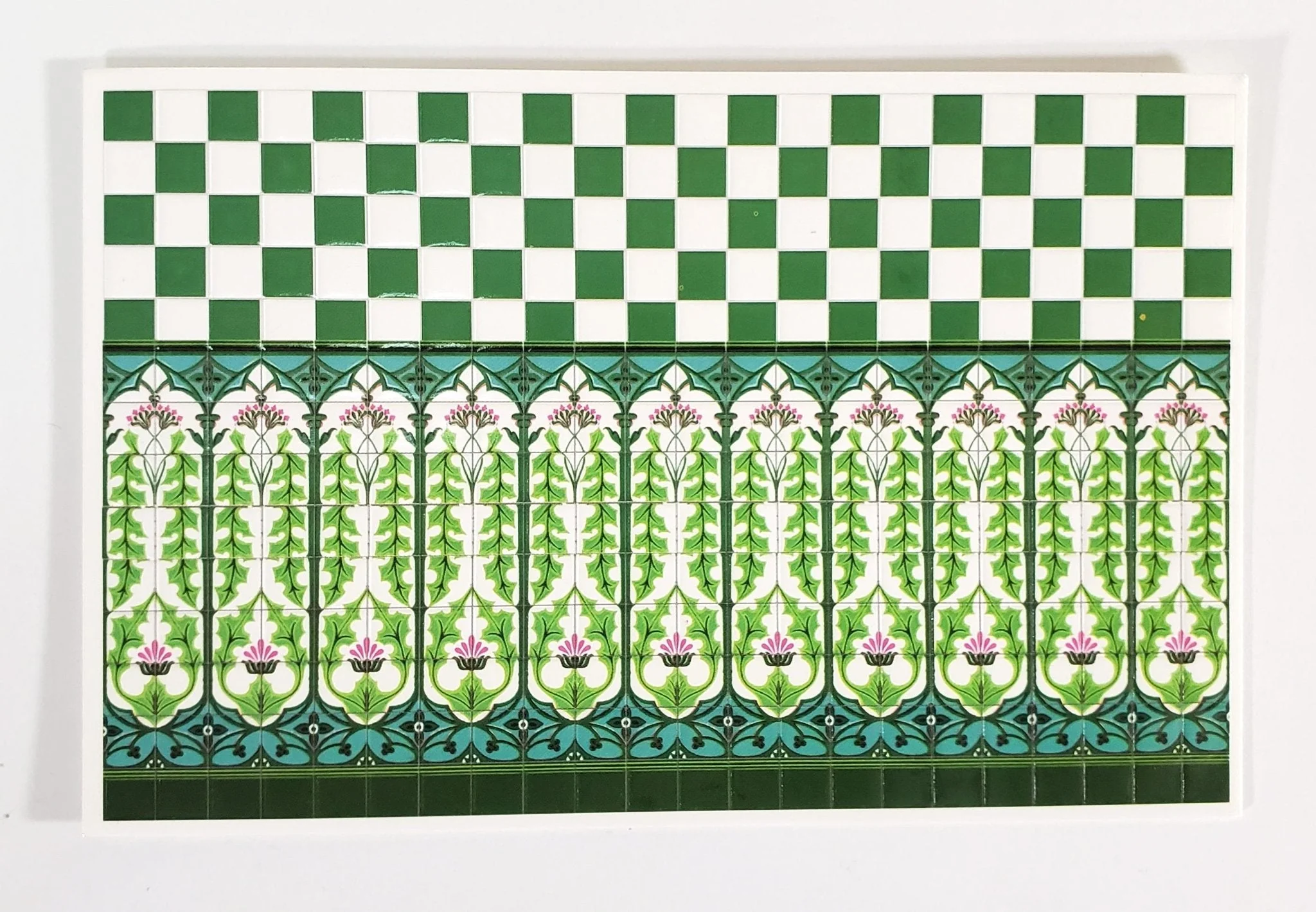Dollhouse HALF SCALE Wall Tiles Embossed Art Nouveau Thistle 1:24 Scale World Model