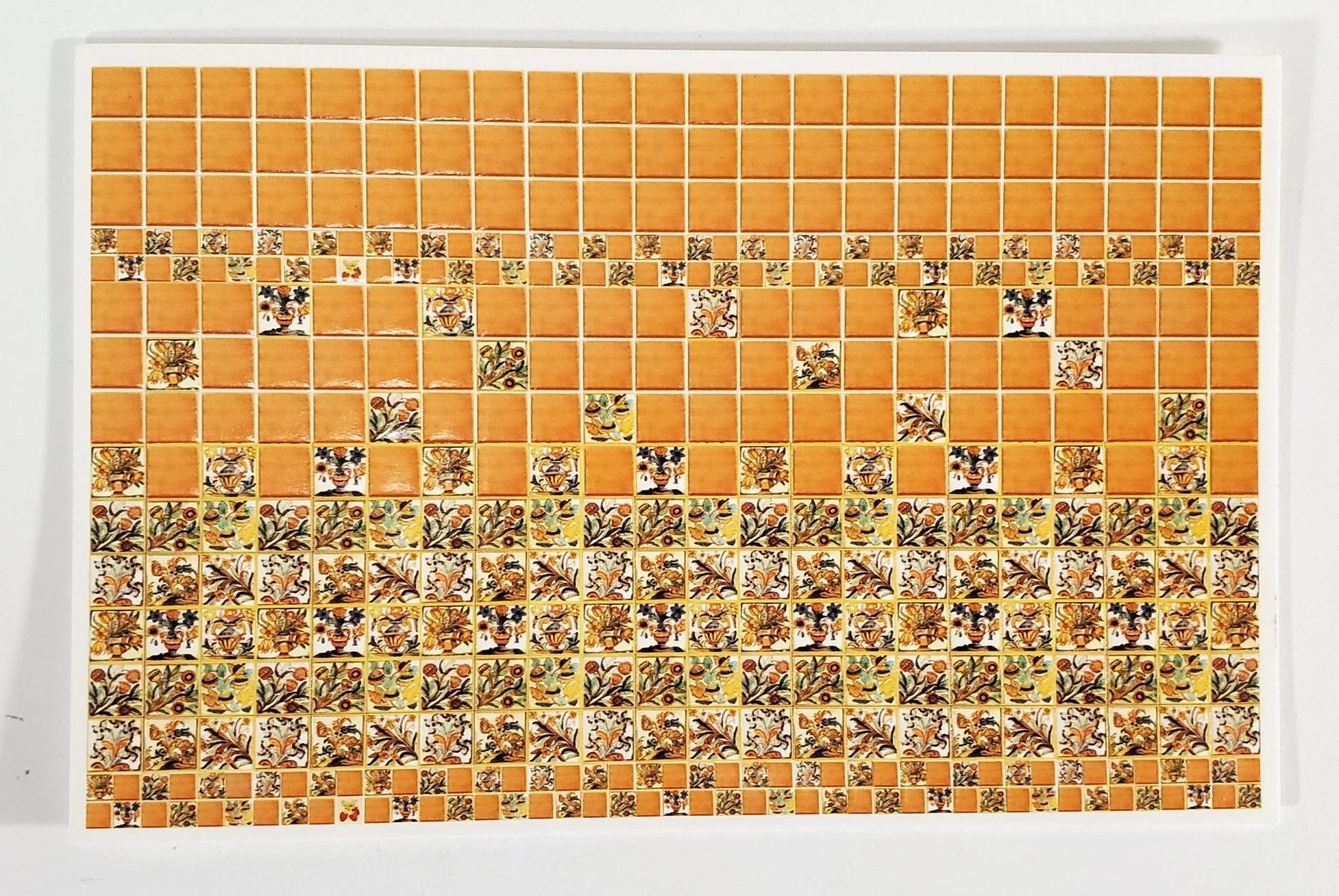 Dollhouse HALF SCALE Wall Tiles Embossed Orange Rust 1:24 Scale World Model