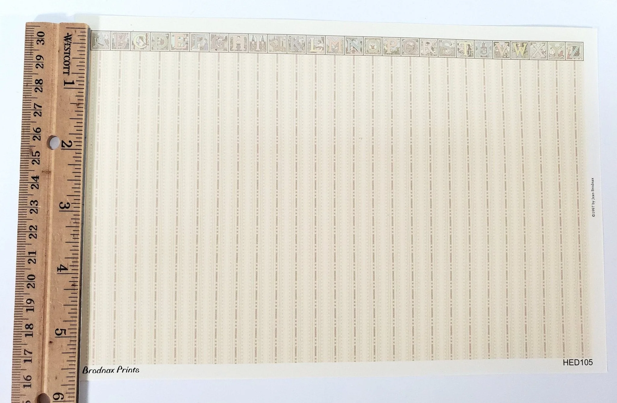 Dollhouse HALF SCALE Nursery Wallpaper 3 Sheets Alphabet "Mother Goose" 1:24 - Image 3