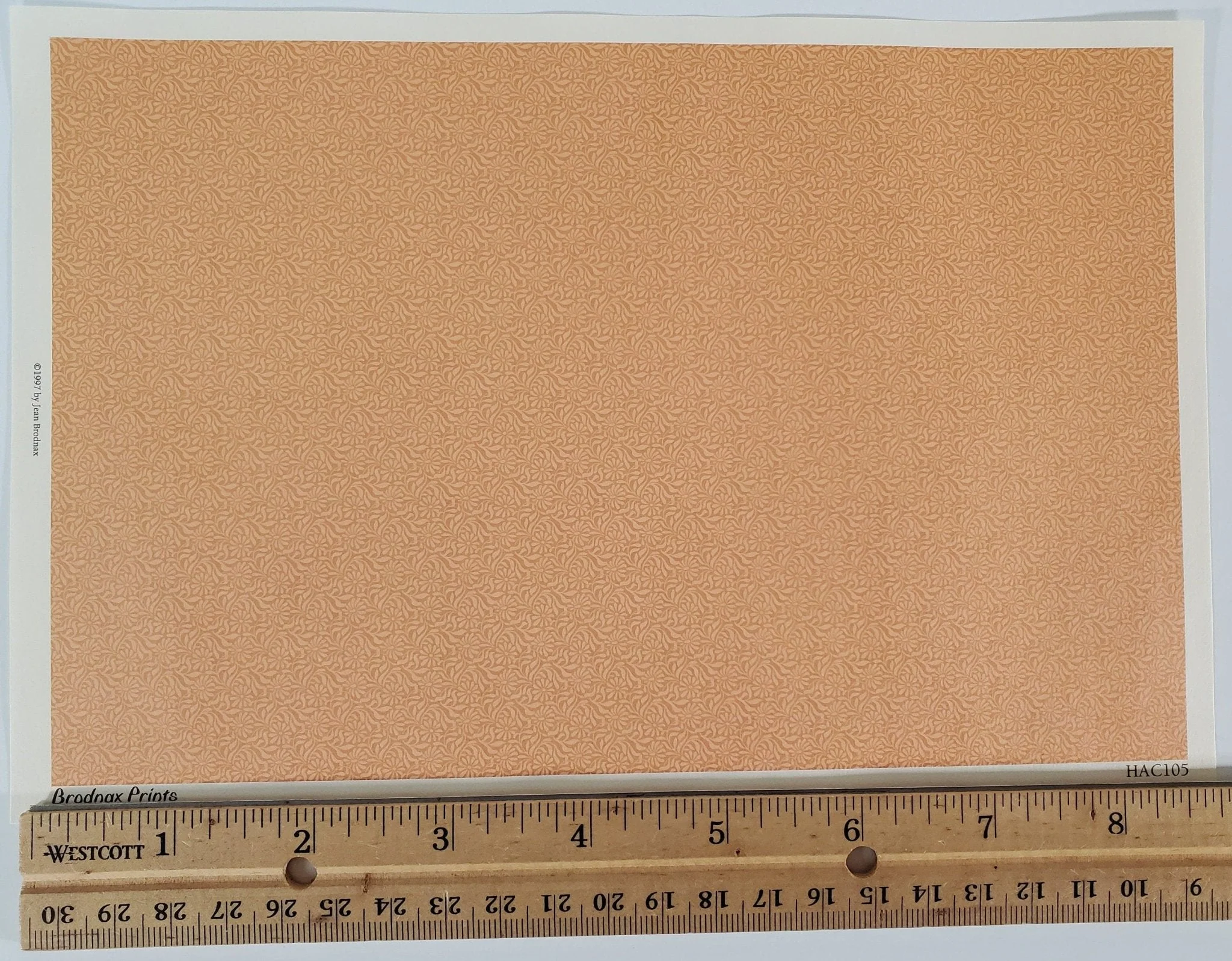 Dollhouse HALF SCALE Wallpaper 3 Sheets Orange Rush Arts & Crafts "Michaelmas" 1:24 Scale - Image 3