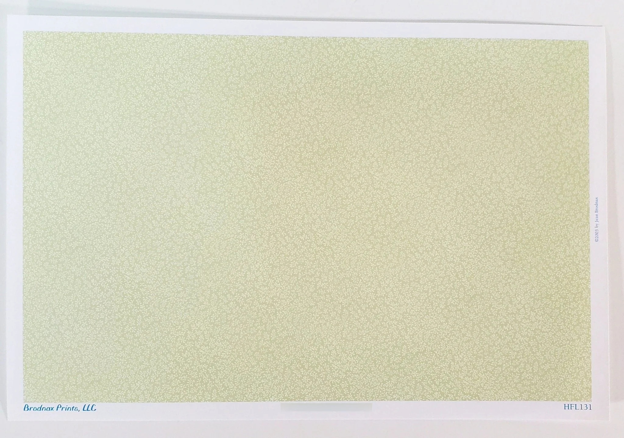 Dollhouse HALF SCALE Wallpaper 3 Sheets Sage Green & White "Conservatory" 1:24 Scale