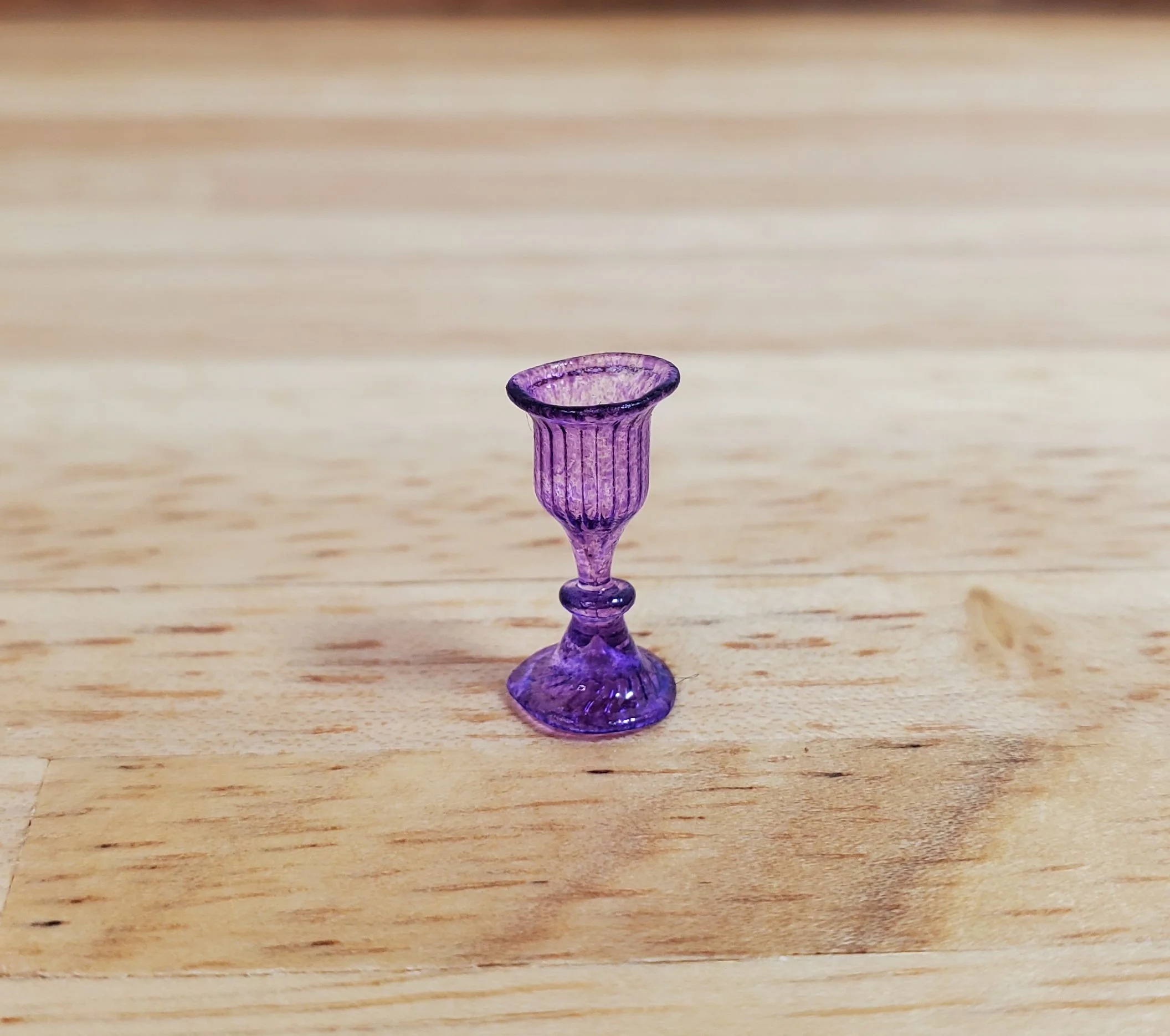 Dollhouse HALF SCALE Wine Glass or Water Goblet Purple 1:24 Miniature - Image 2