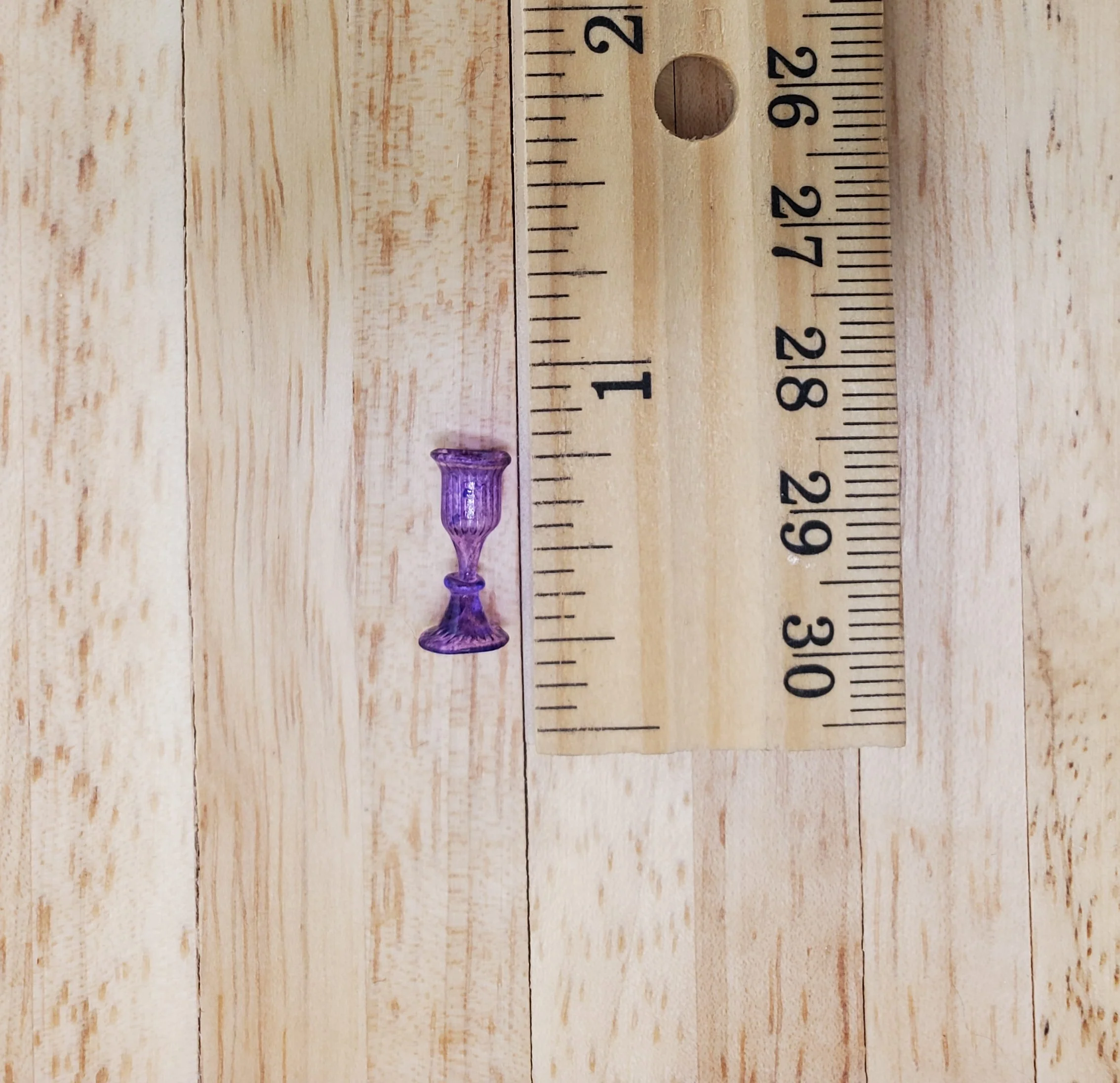 Dollhouse HALF SCALE Wine Glass or Water Goblet Purple 1:24 Miniature - Image 3