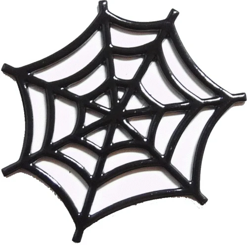Miniature Halloween Black Metal Decorative Spiderweb 2 1/4"