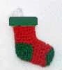 Dollhouse Handknit Christmas Stocking Red and Green 1:12 Scale Miniature
