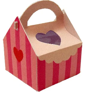 Dollhouse Heart Cake Box with Handle 1:12 Scale Miniature Kitchen