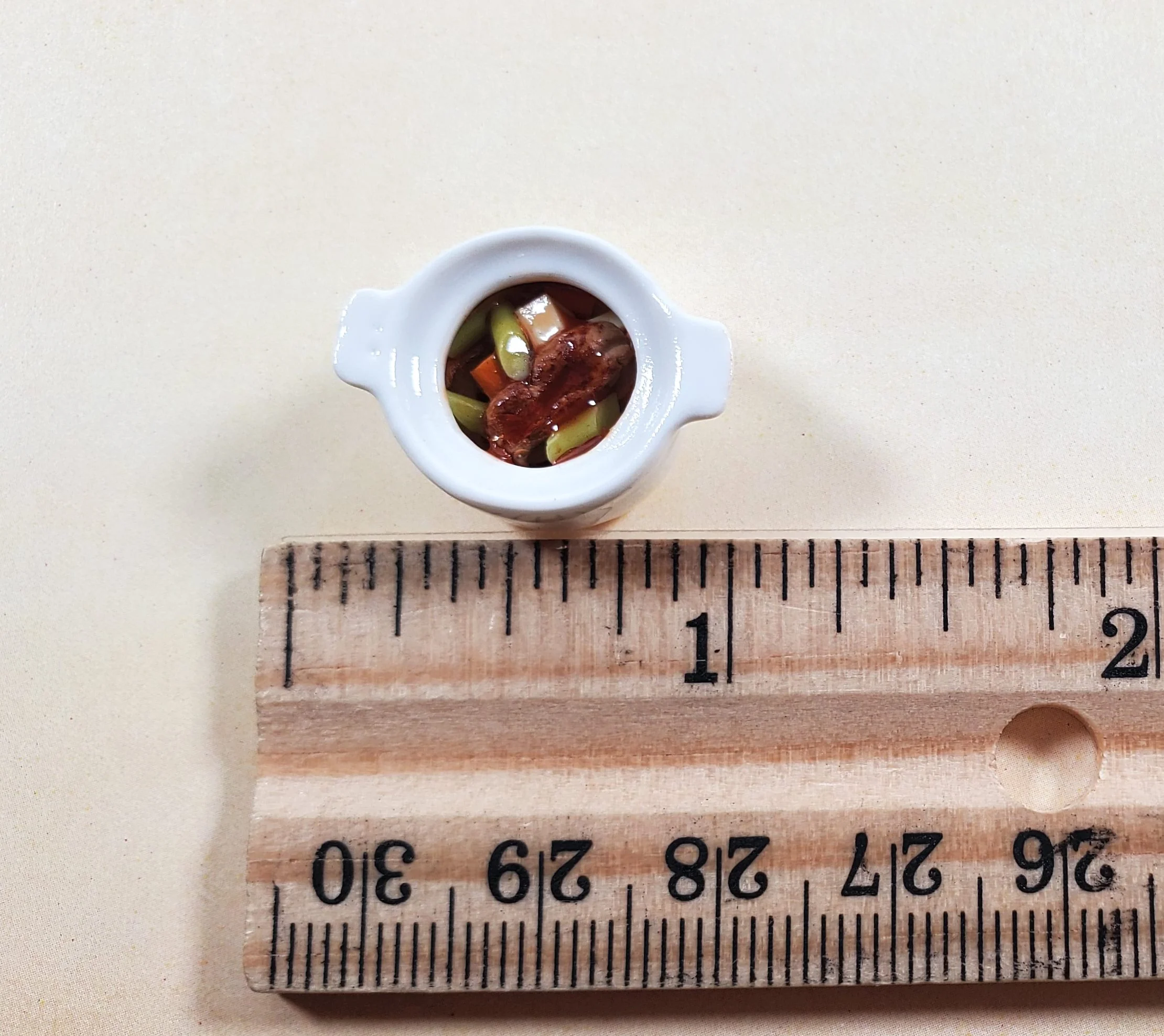 Dollhouse Hearty Beef Stew in a Pot 1:12 Scale Miniature Food - Image 3