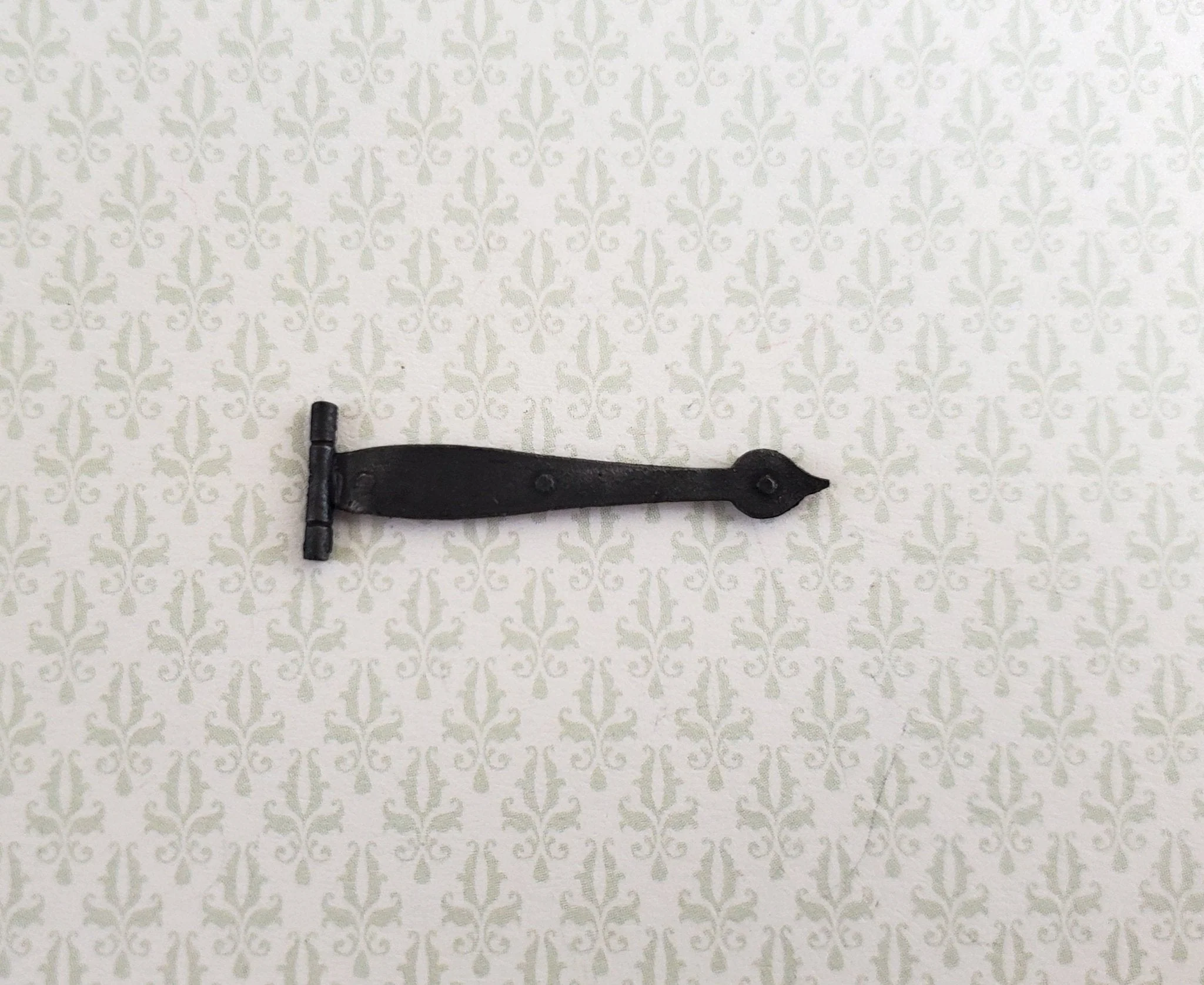 Dollhouse Hinge Non-Working Large Antique Tudor Style Black 1:12 Scale Miniature - Image 2