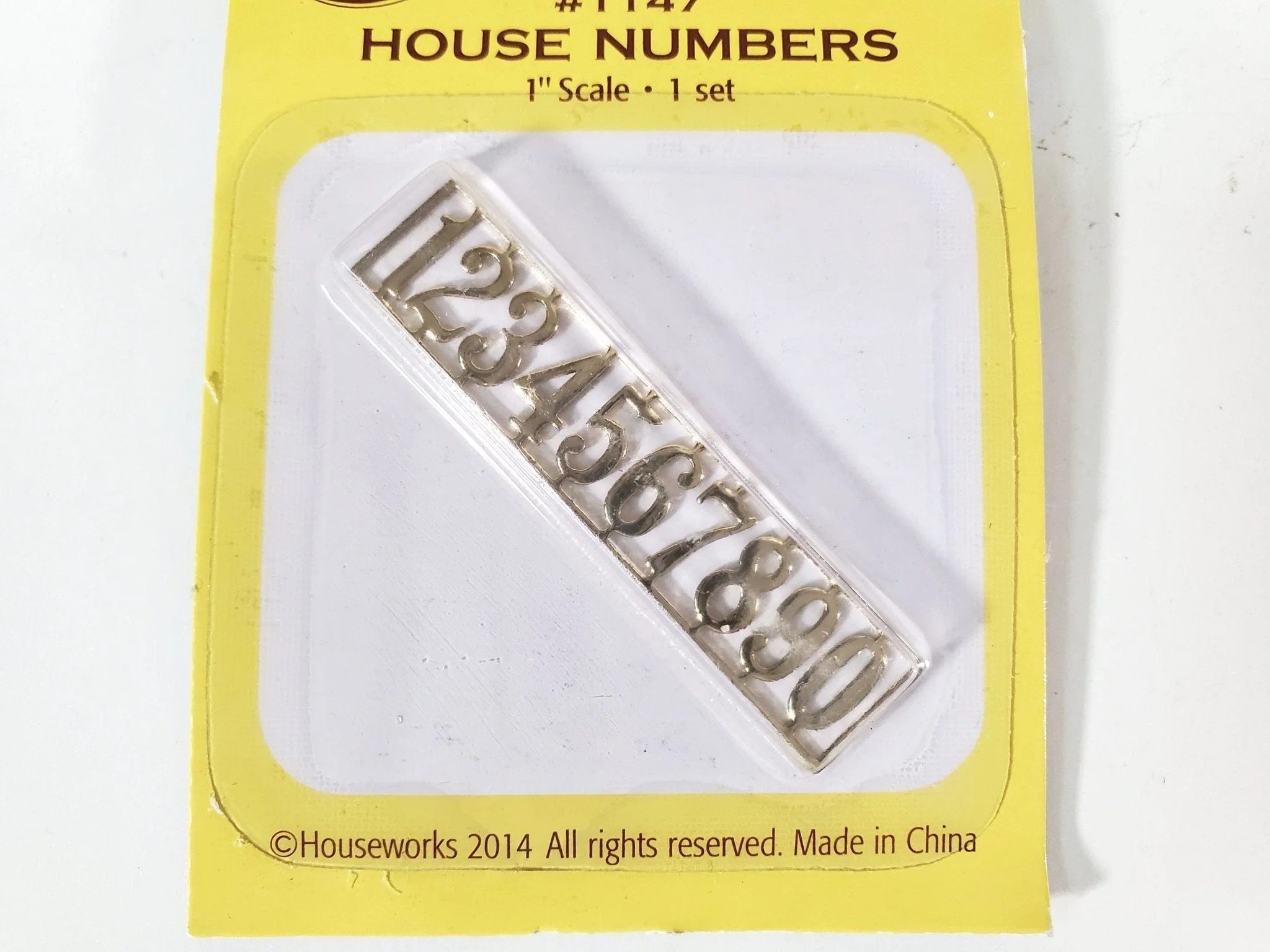 Dollhouse House Numbers 0 thru 9 Gold Plated Brass Miniatures Houseworks 1147