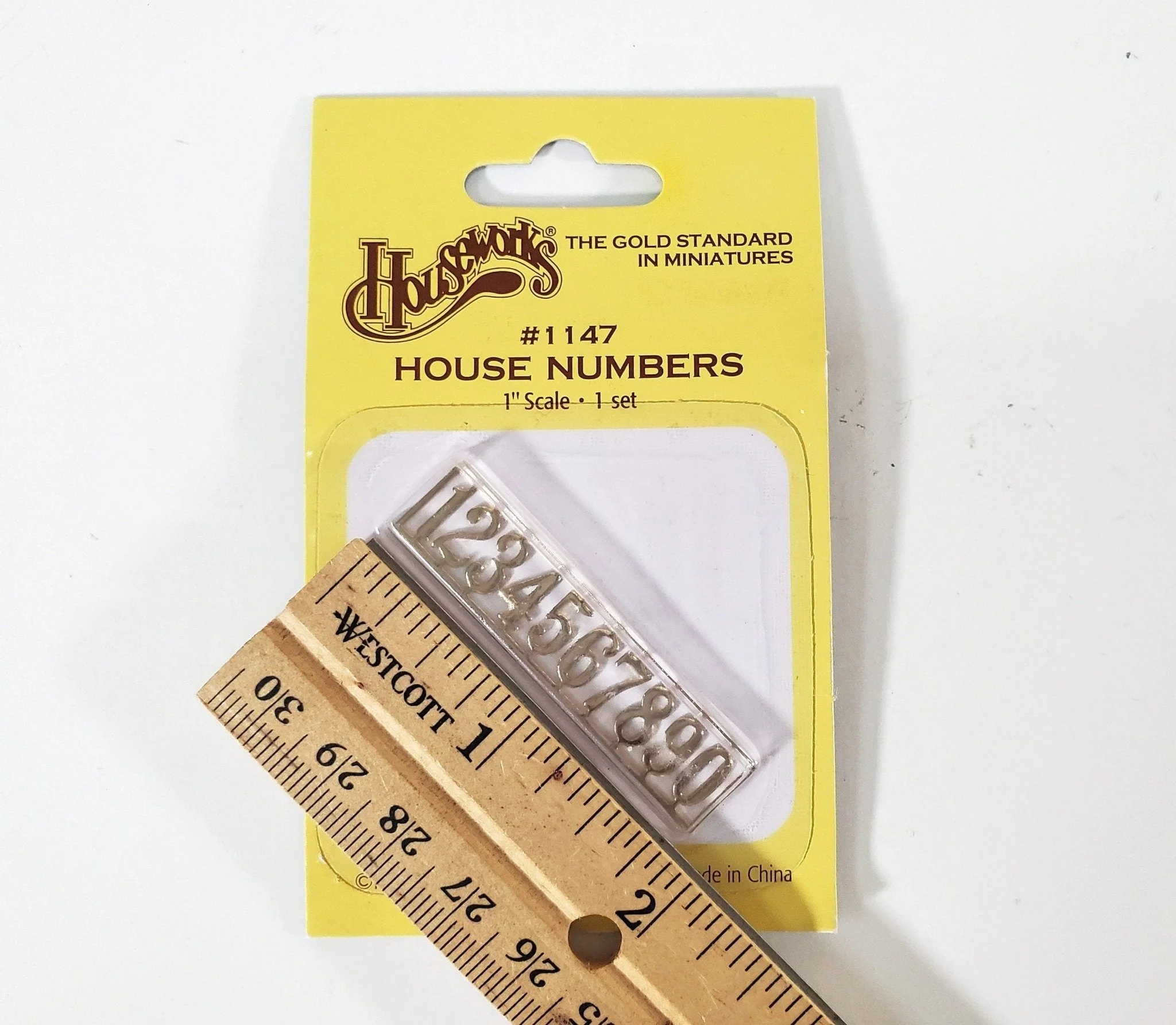 Dollhouse House Numbers 0 thru 9 Gold Plated Brass Miniatures Houseworks 1147 - Image 3