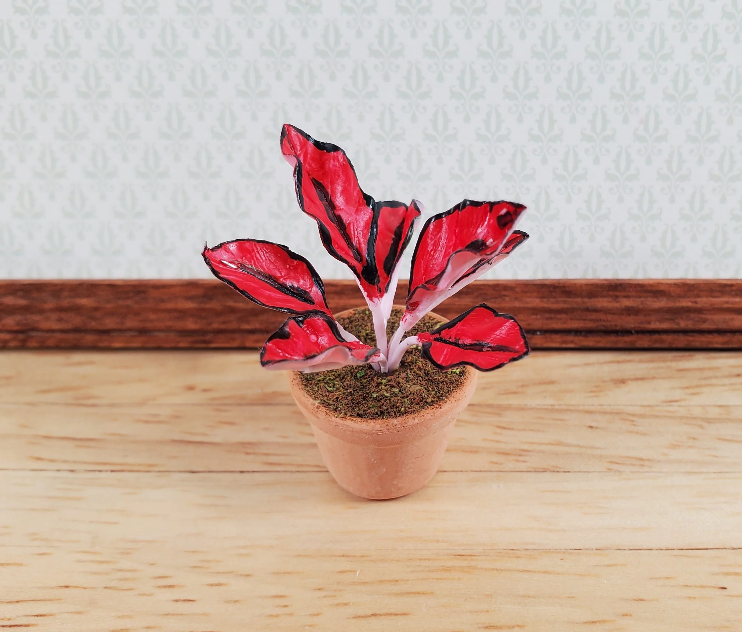 Dollhouse Houseplant Ti Cordyline Potted Plant 1:12 Scale Miniature - Image 2