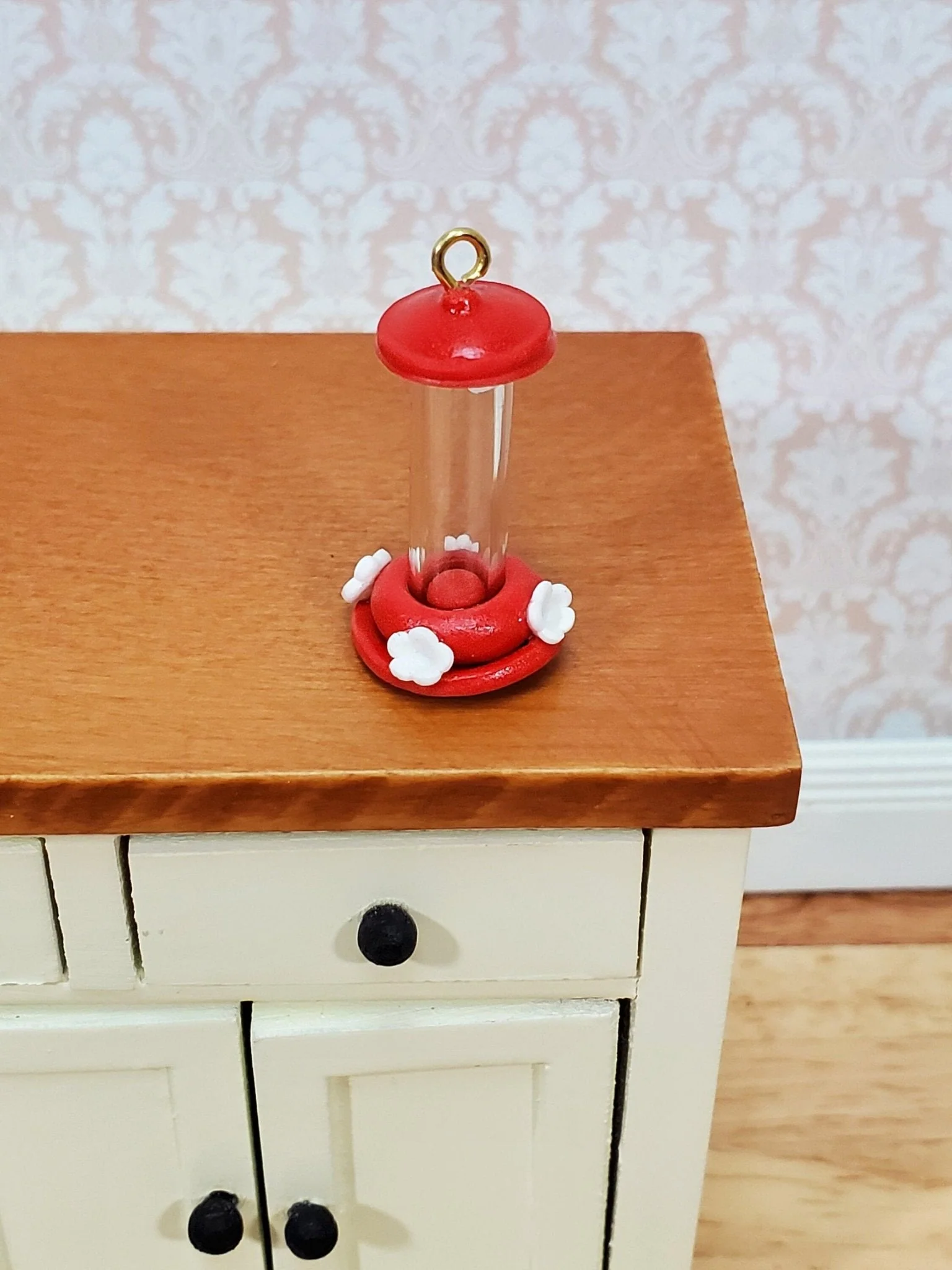 Dollhouse Hummingbird Feeder Fairy Garden 1:12 Scale Miniature Decor - Image 2