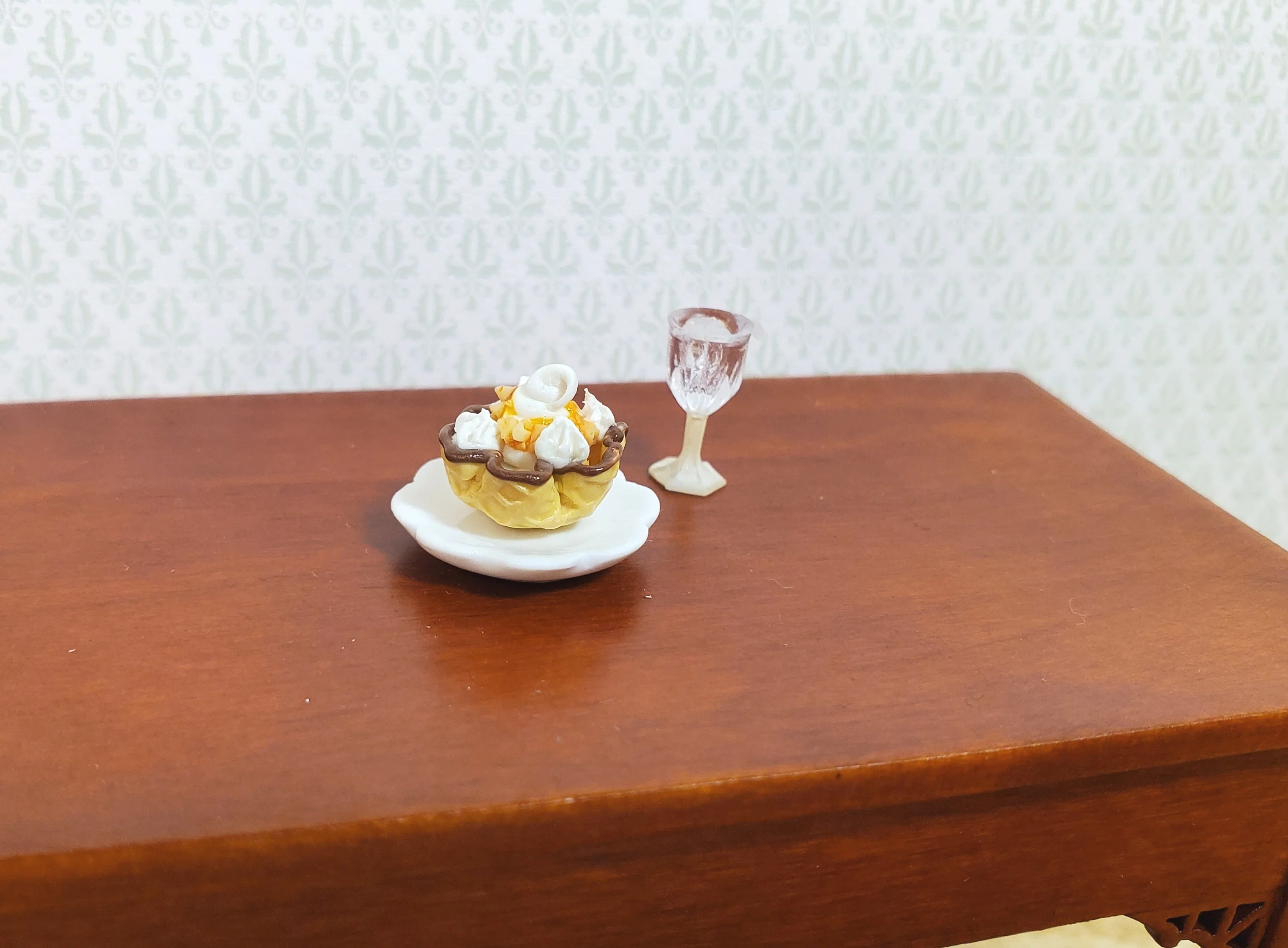 Dollhouse Ice Cream in Waffle Bowl 1:12 Scale Miniature Food Dessert Kitchen - Image 2