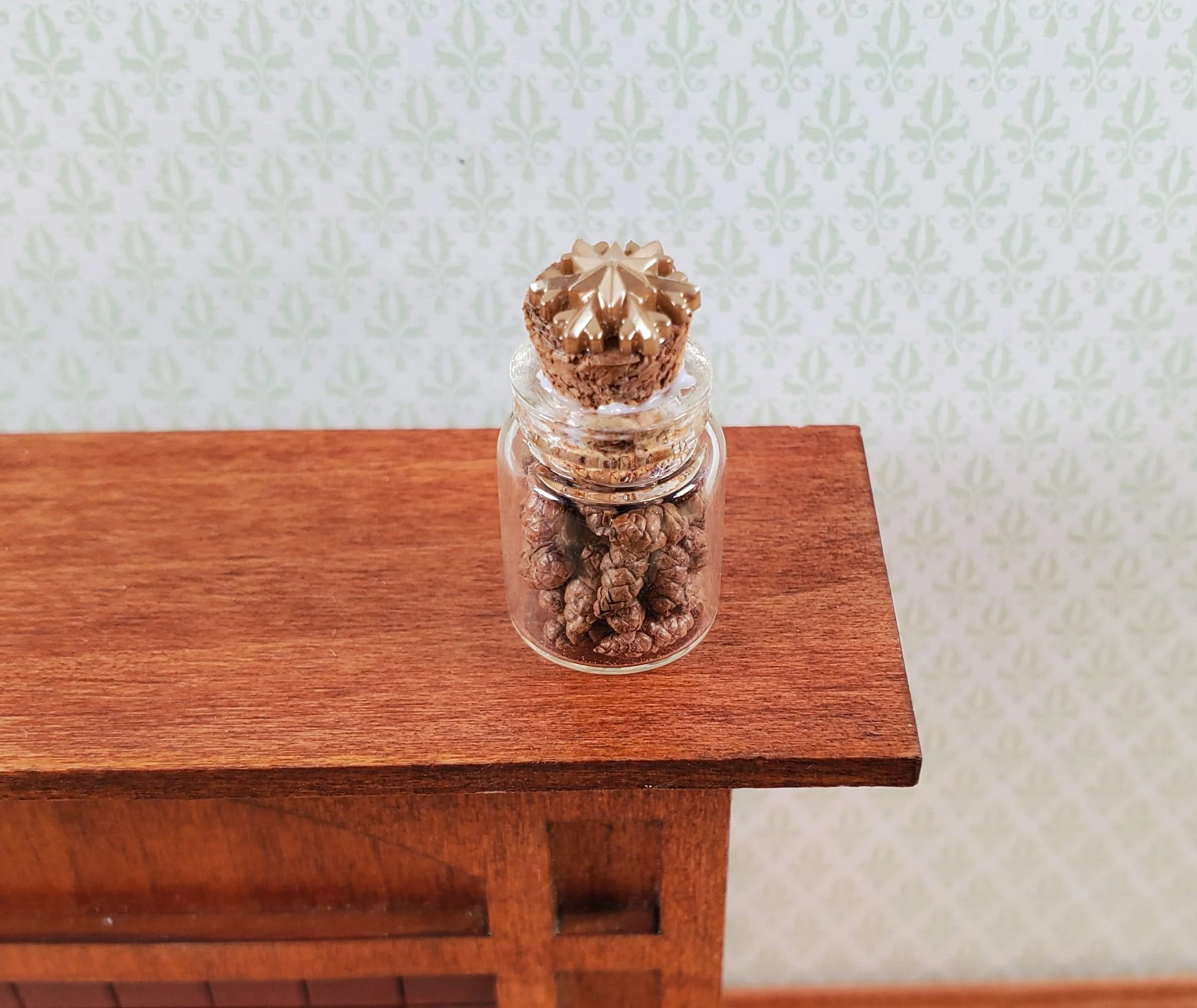 Dollhouse Jar with Tiny Pinecones 1:12 Scale Miniature - Image 2