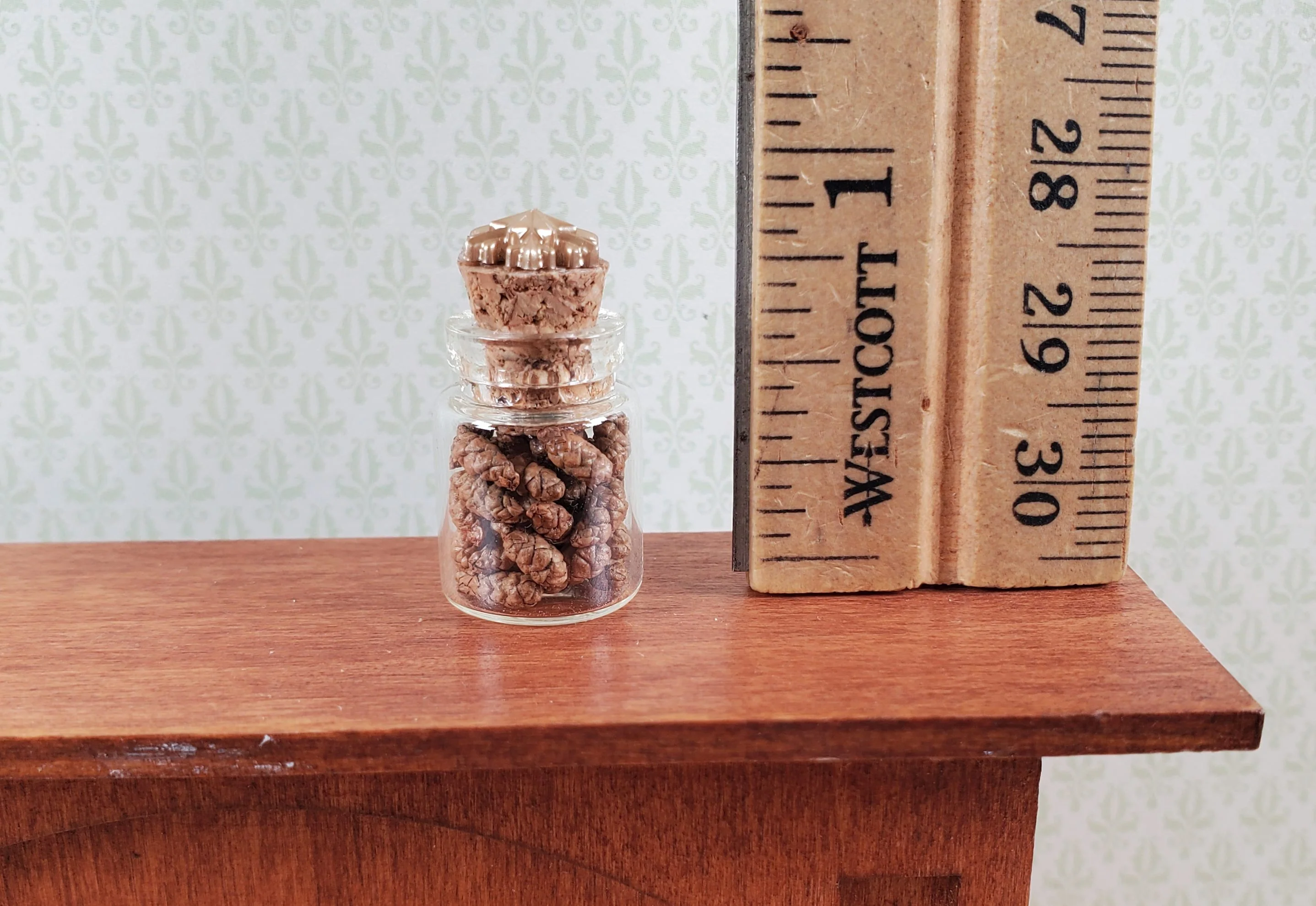 Dollhouse Jar with Tiny Pinecones 1:12 Scale Miniature - Image 3