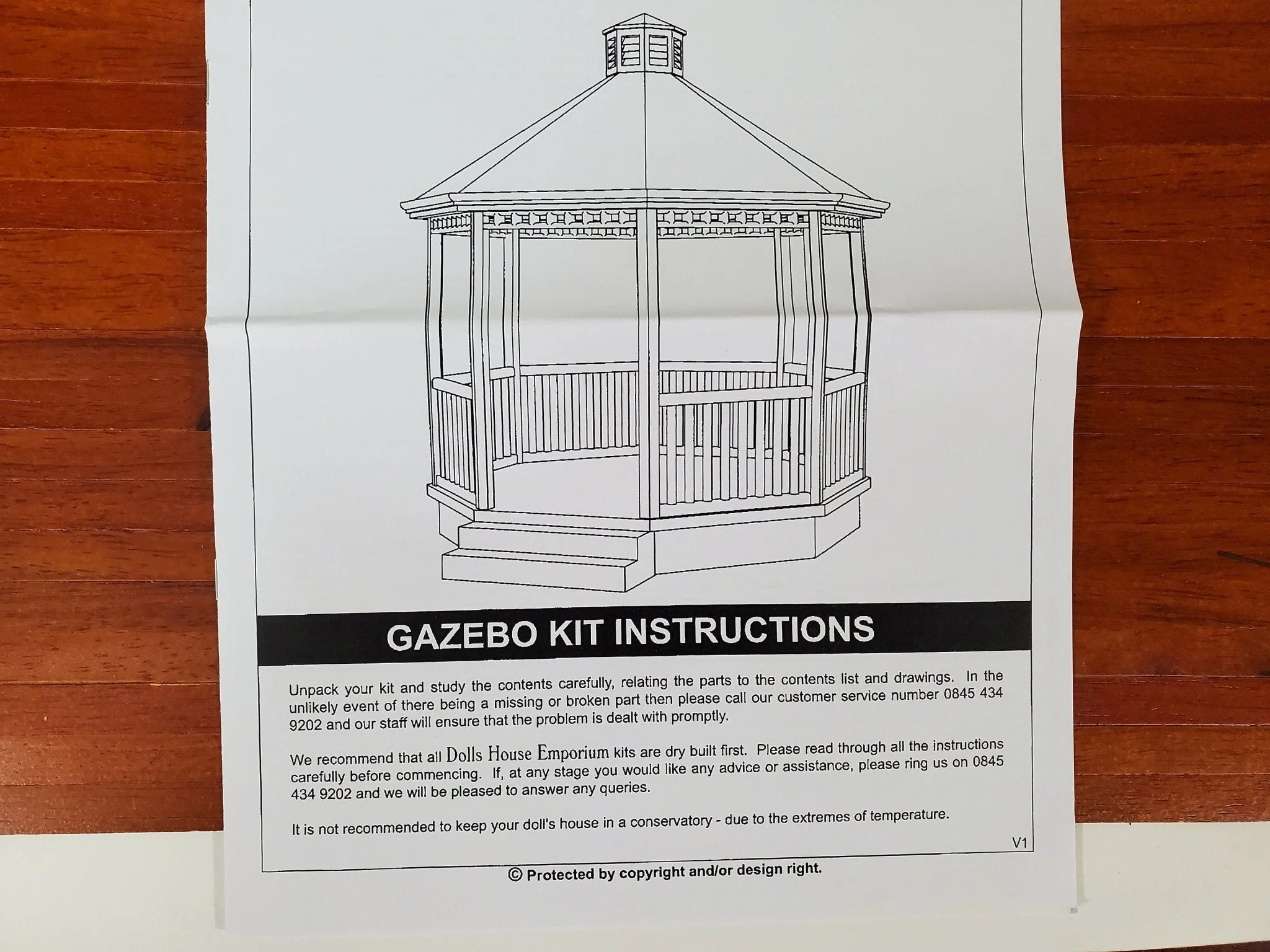 Dollhouse KIT Gazebo Patio Deck with Railings Wood DIY 1:12 Scale Miniature - Image 4