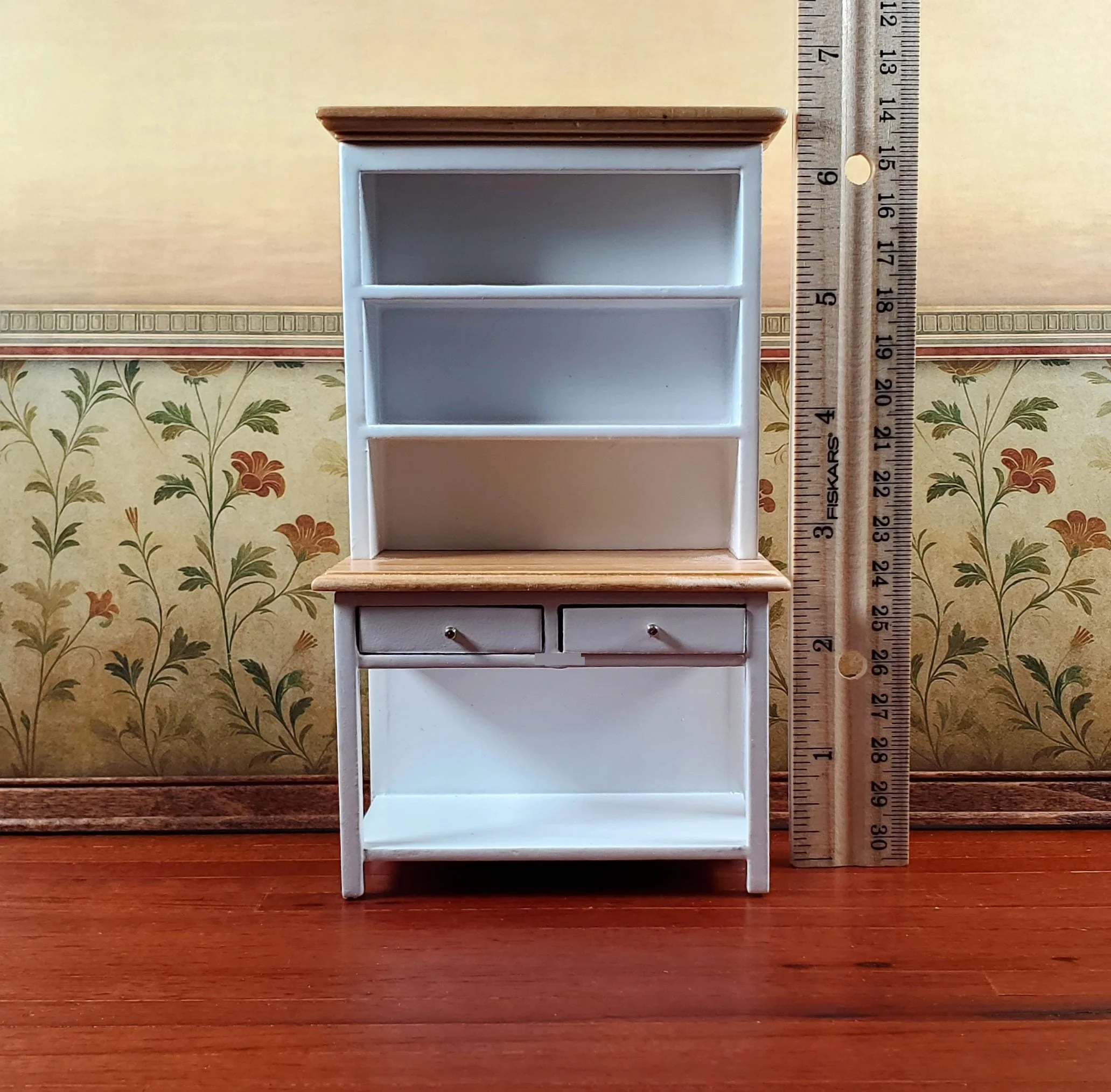 Dollhouse Kitchen Hutch Cabinet Cupboard White 1:12 Scale Miniature Furniture - Image 5