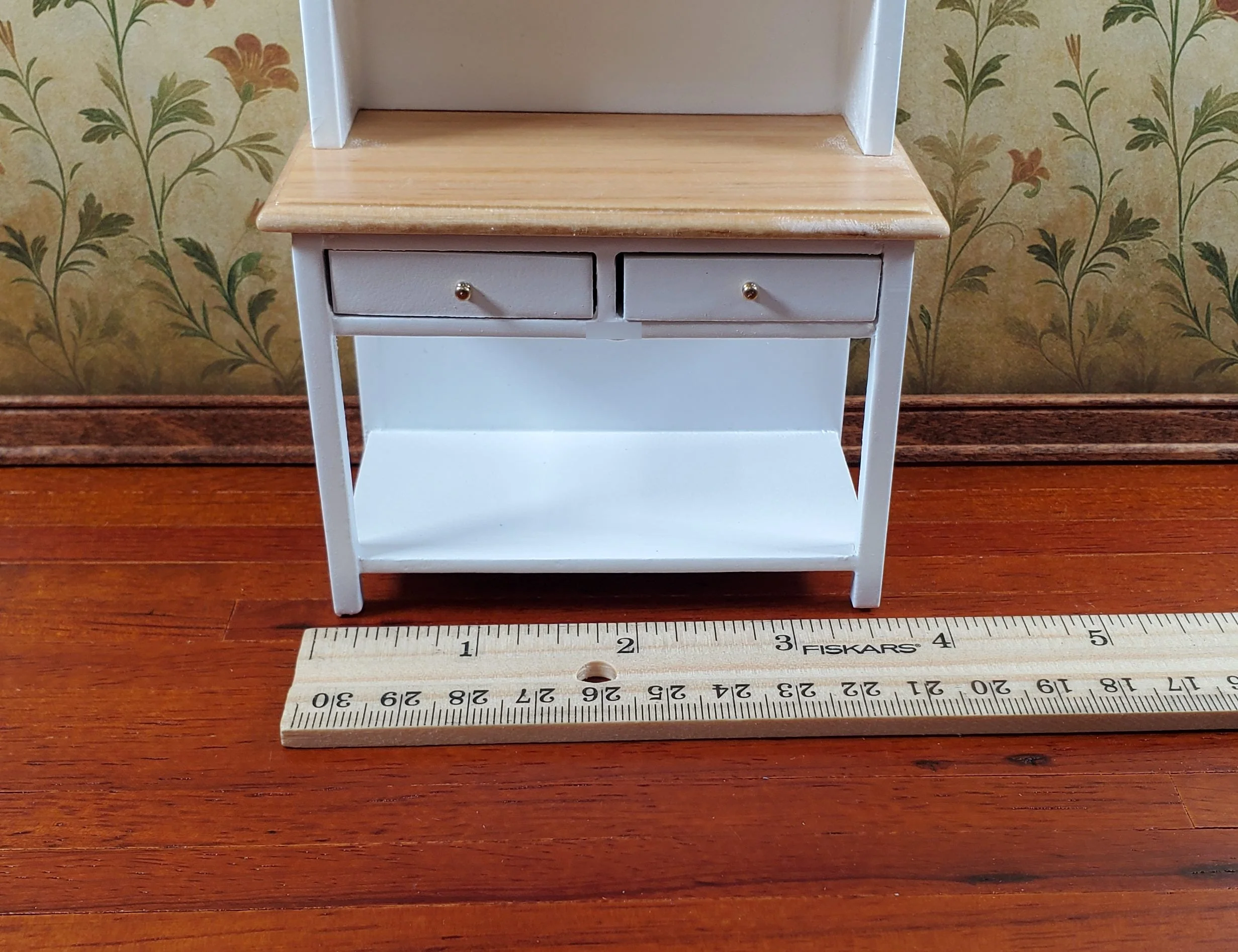 Dollhouse Kitchen Hutch Cabinet Cupboard White 1:12 Scale Miniature Furniture - Image 6