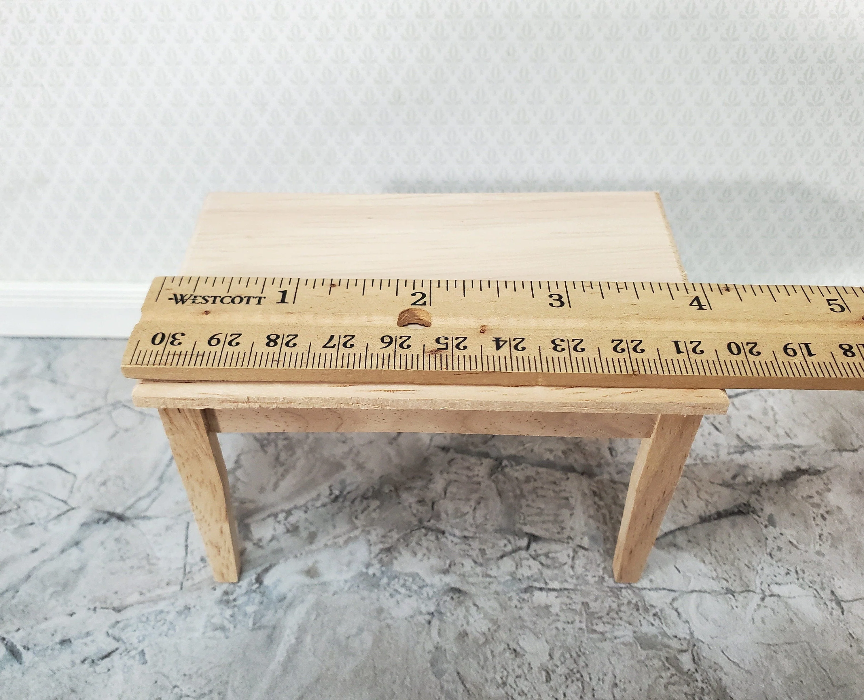 Dollhouse Kitchen or Dining Room Table Unpainted Wood 1:12 Scale Miniature Furniture - Image 5