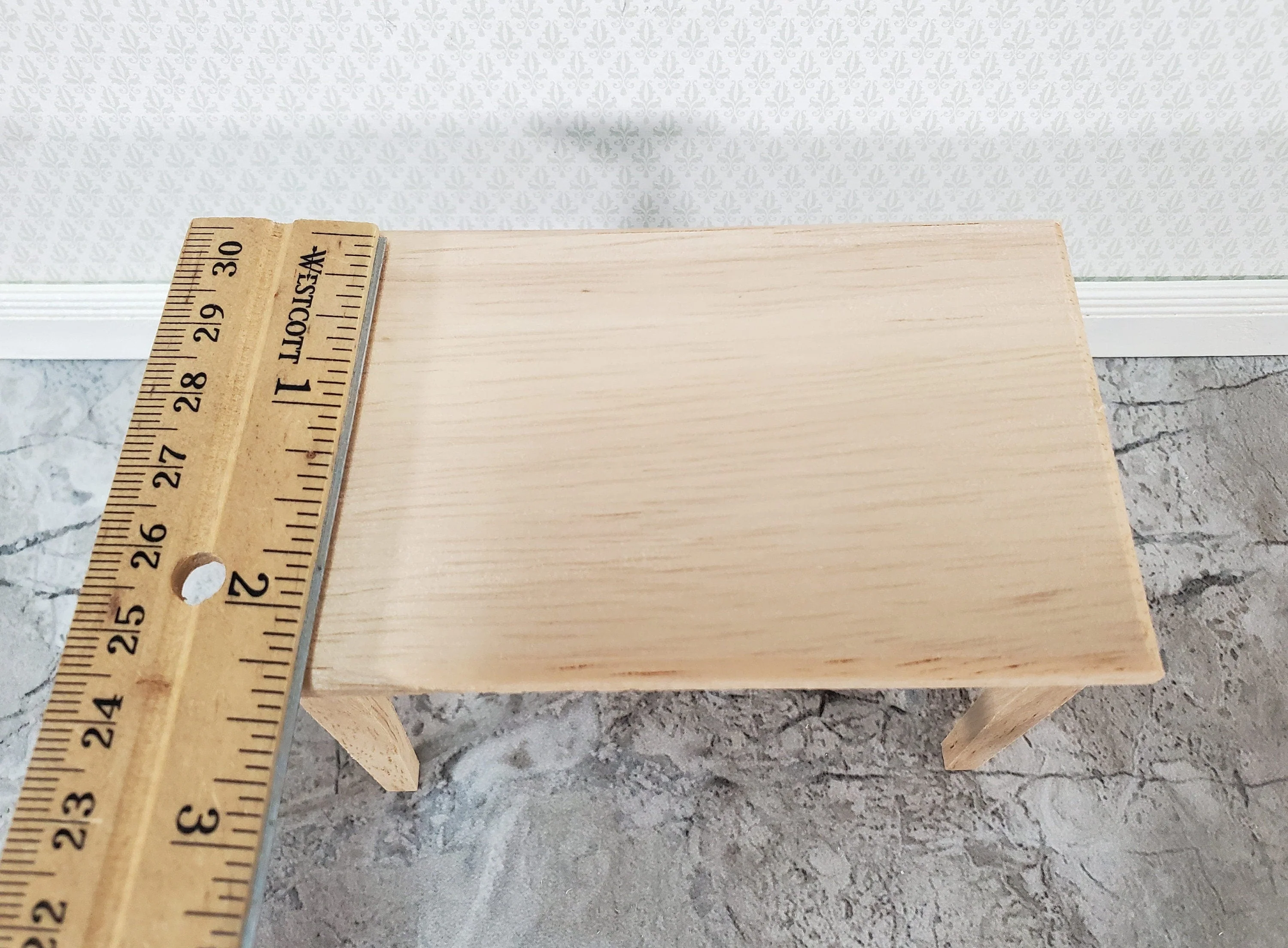 Dollhouse Kitchen or Dining Room Table Unpainted Wood 1:12 Scale Miniature Furniture - Image 6