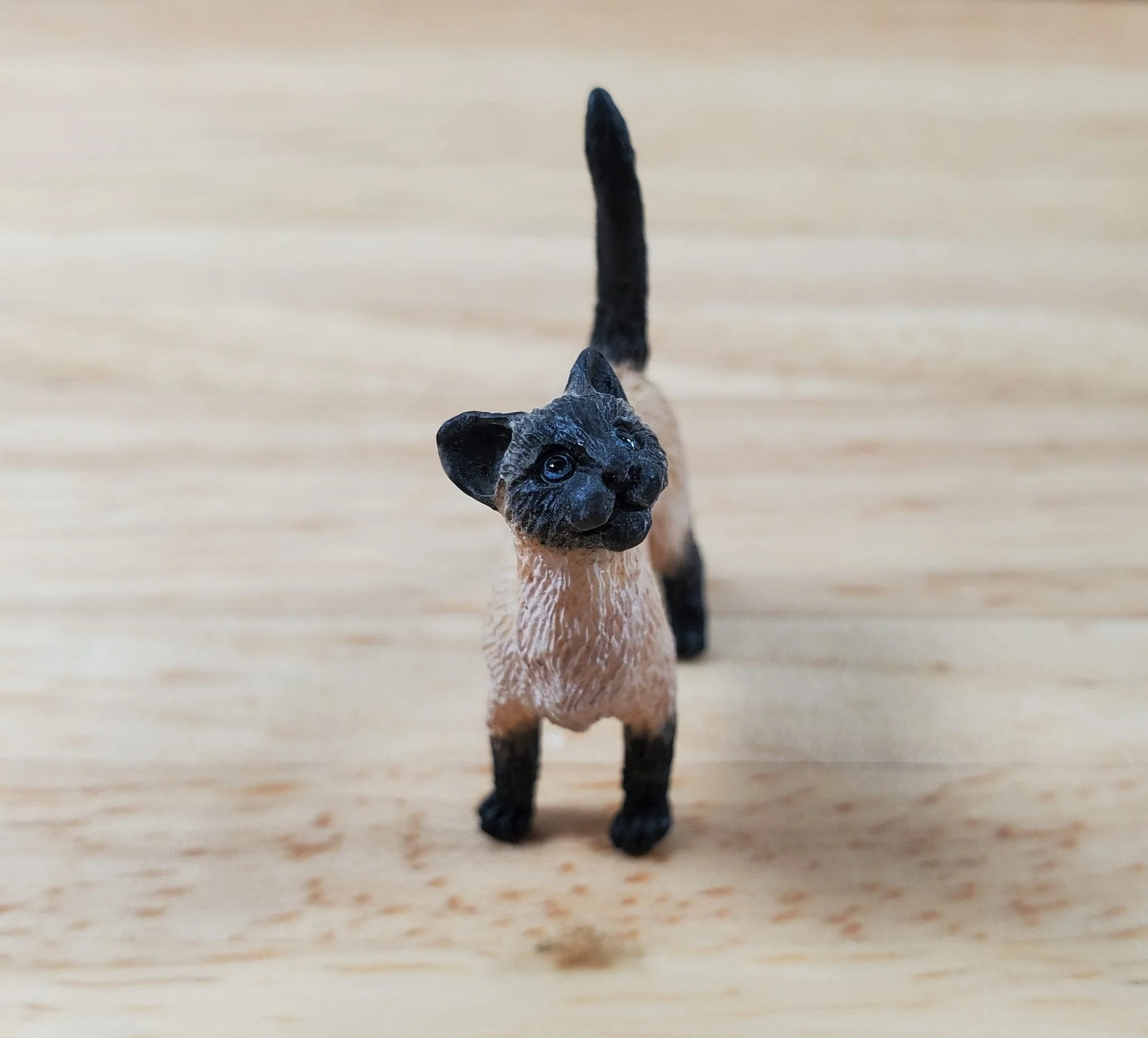 Dollhouse Kitten Siamese Kitty Cat Standing Tail Up 1:12 Scale Miniature Pet - Image 3
