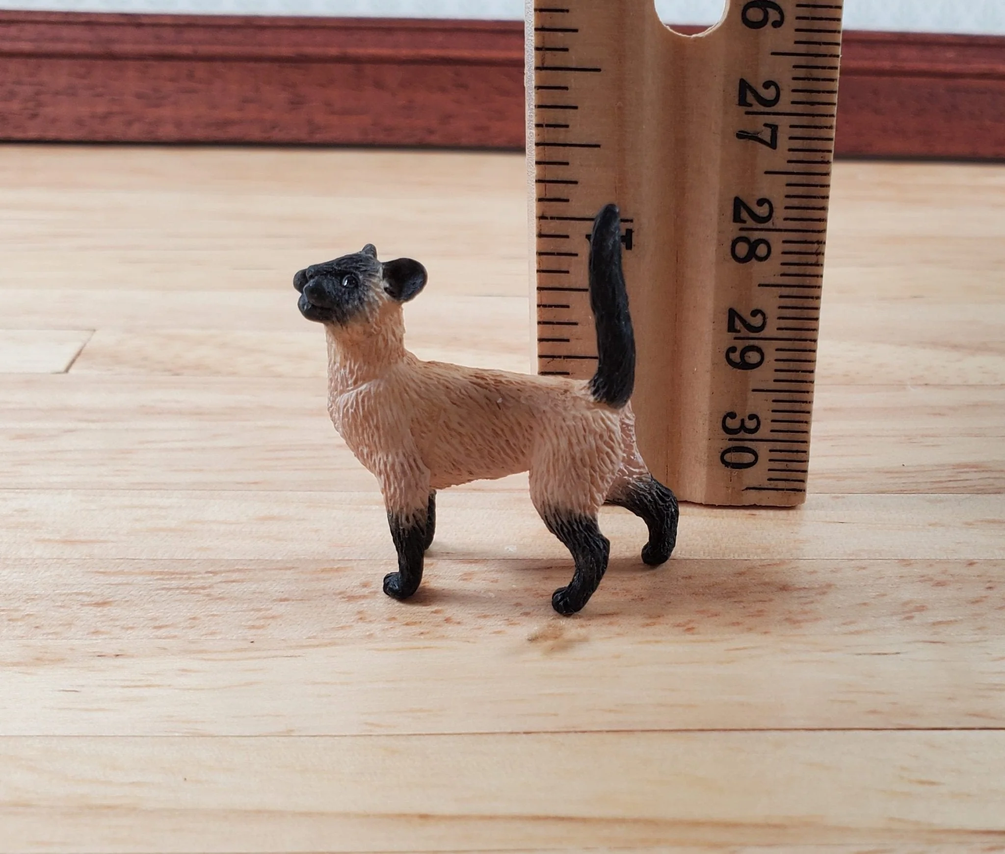 Dollhouse Kitten Siamese Kitty Cat Standing Tail Up 1:12 Scale Miniature Pet - Image 6