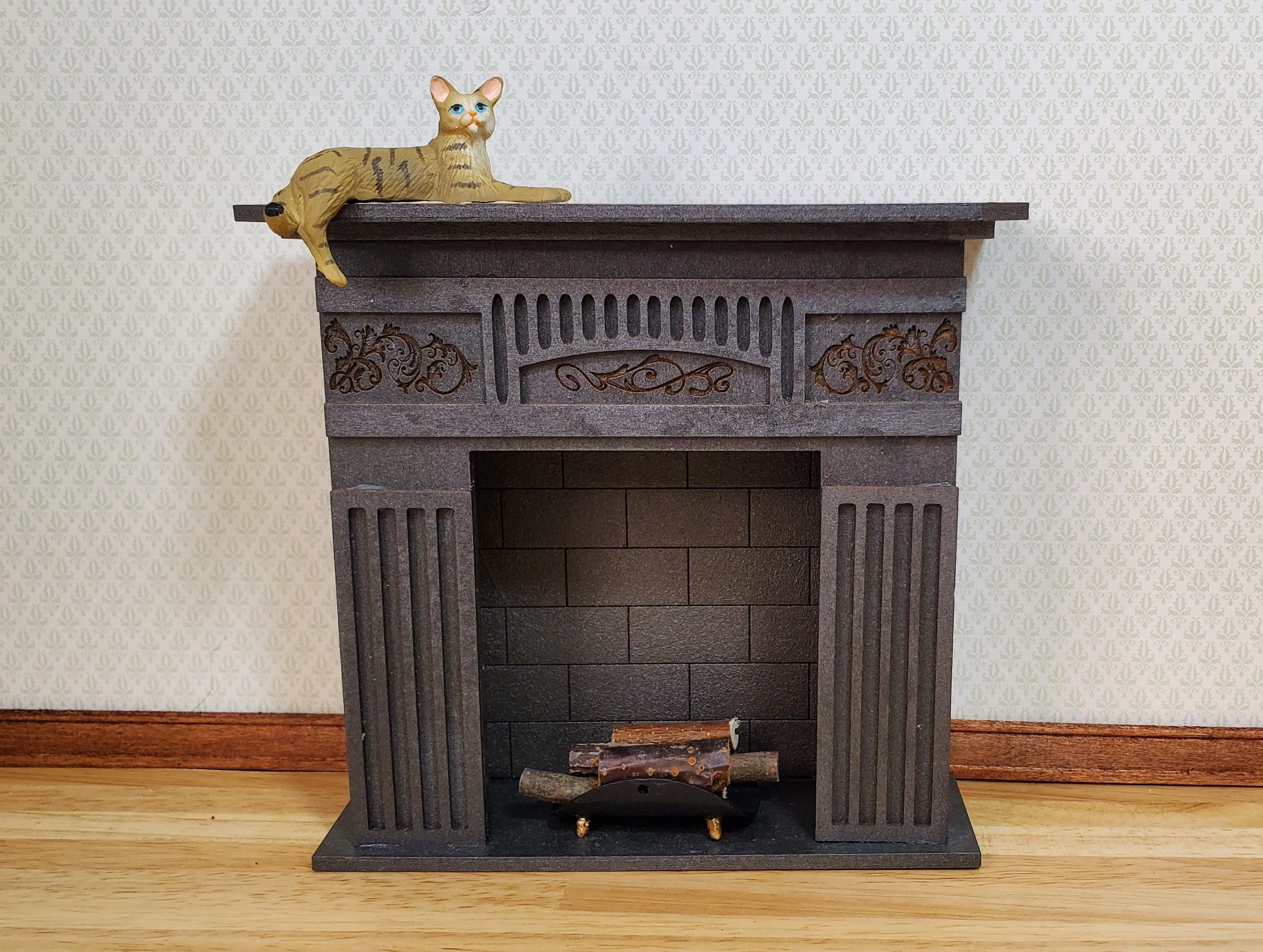 Dollhouse Kitty Cat Brown Tabby Shelf Sitter Leg Down 1:12 Scale Miniature Pet - Image 3