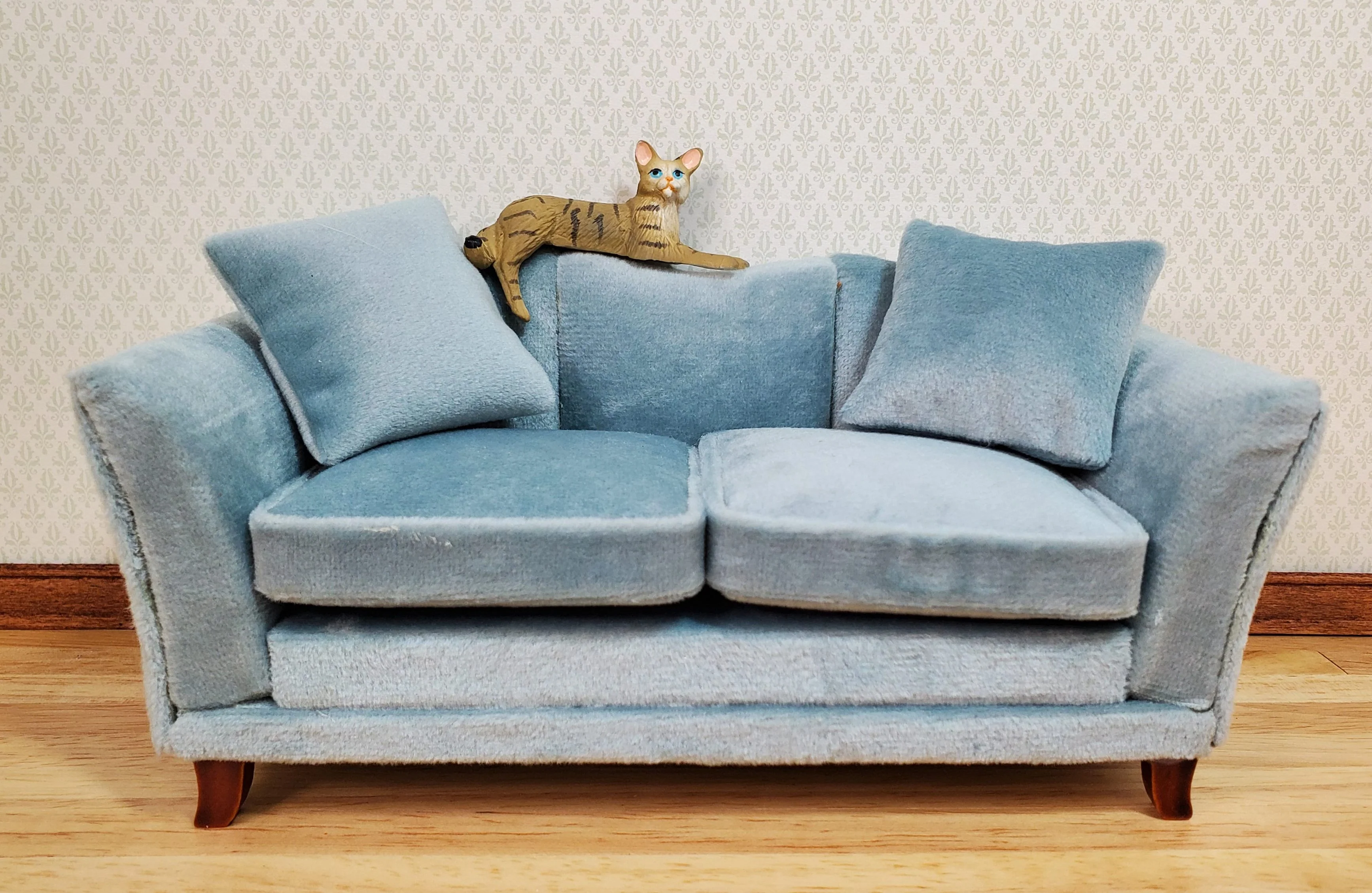 Dollhouse Kitty Cat Brown Tabby Shelf Sitter Leg Down 1:12 Scale Miniature Pet - Image 4