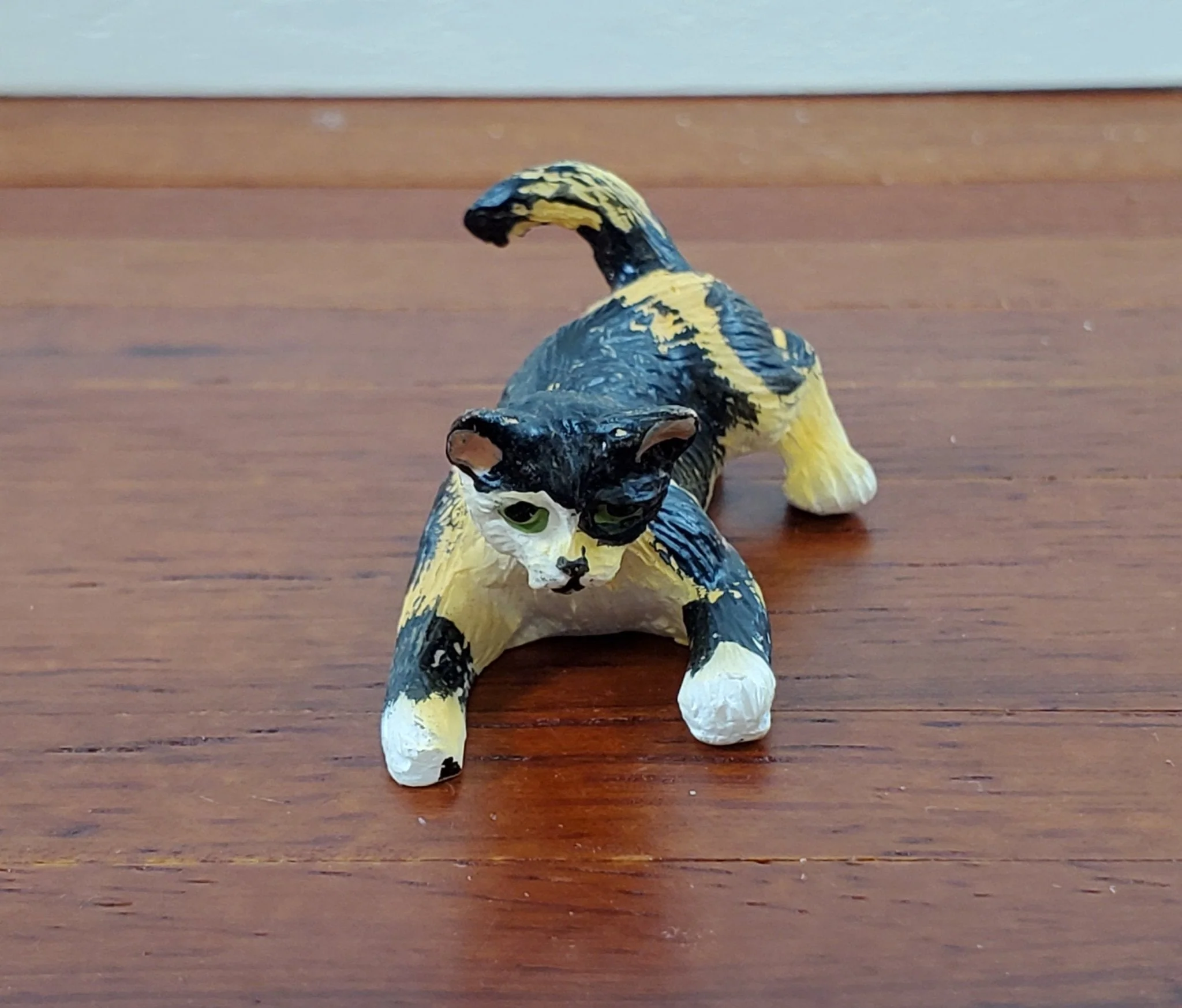 Dollhouse Kitty Cat Calico Orange Black Pouncing Pose 1:12 Scale Miniature Pet - Image 3