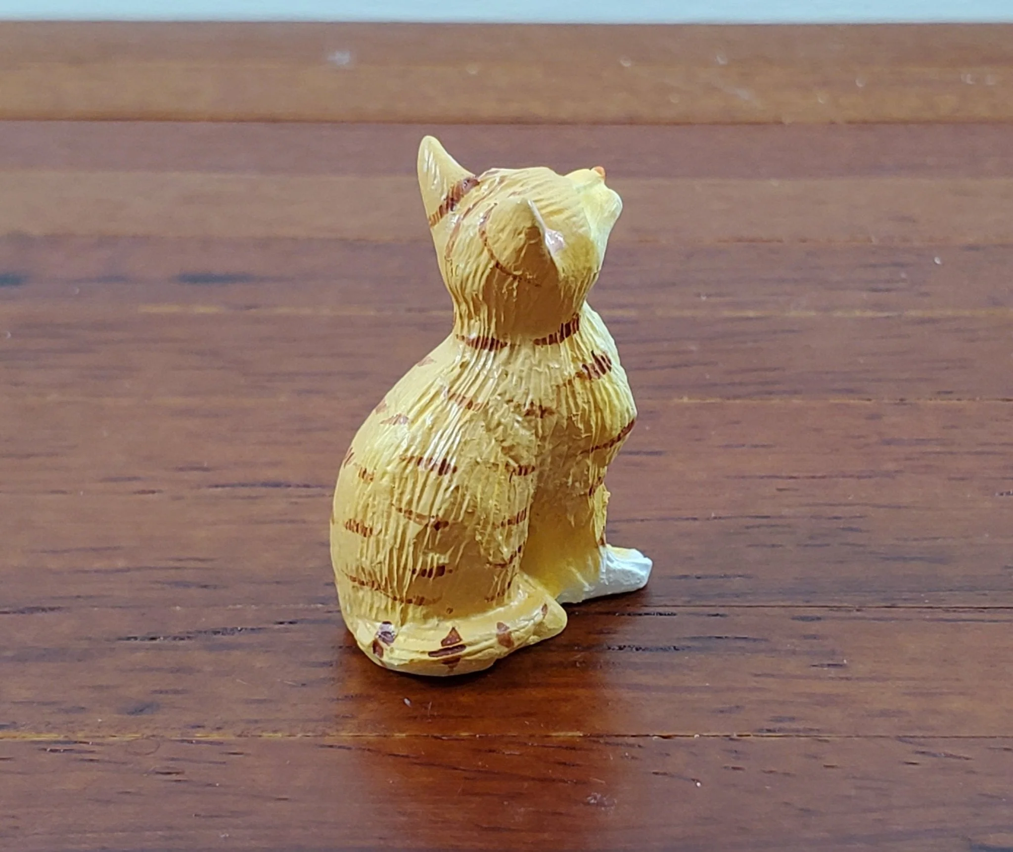 Dollhouse Kitty Cat Orange Tabby Eyes Closed Sitting 1:12 Scale Miniature Pet - Image 2