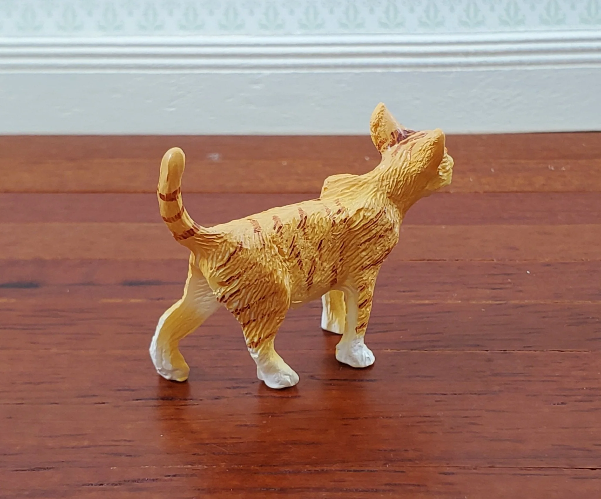 Dollhouse Kitty Cat Orange Tabby Walking 1:12 Scale Miniature Pet - Image 3