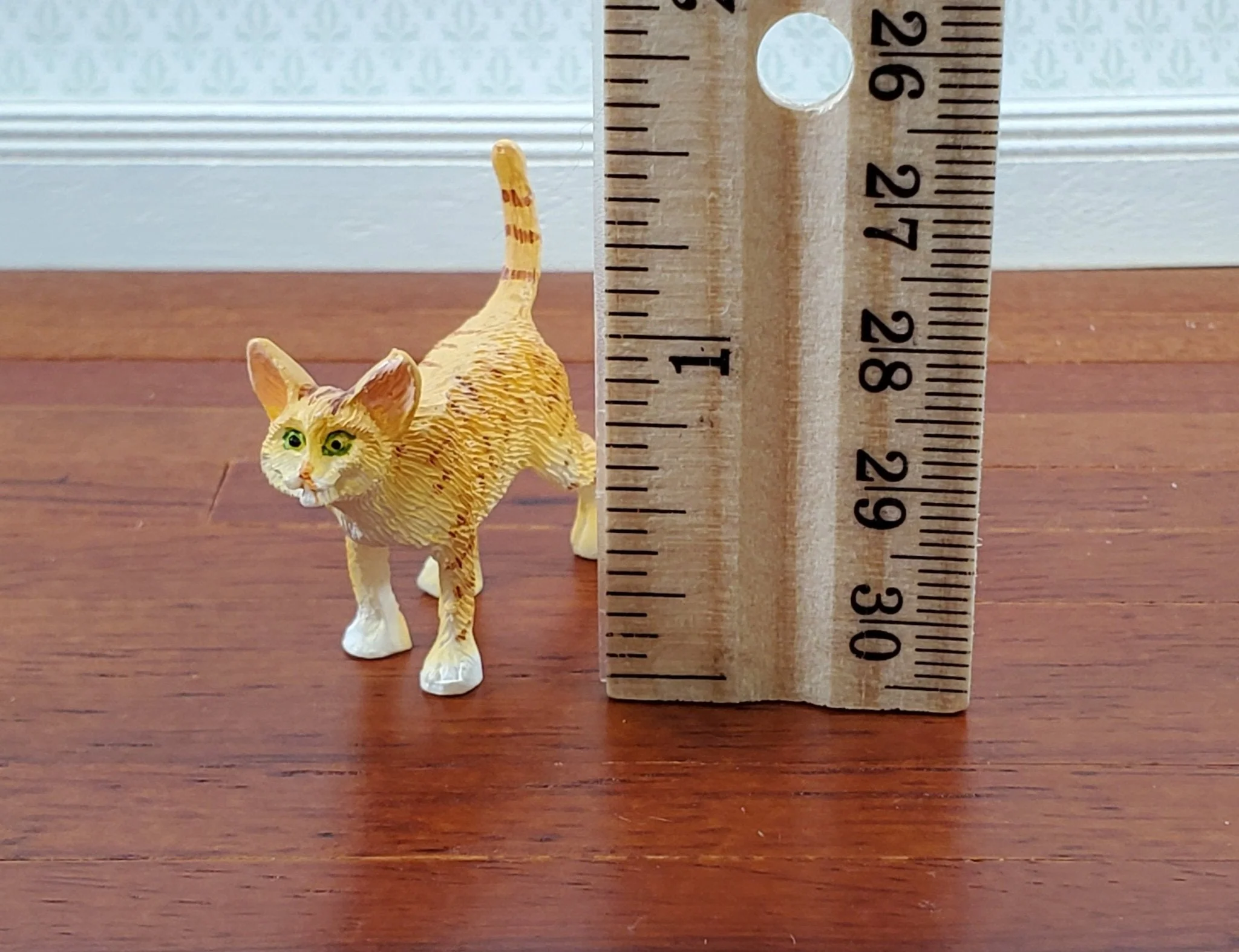 Dollhouse Kitty Cat Orange Tabby Walking 1:12 Scale Miniature Pet - Image 7